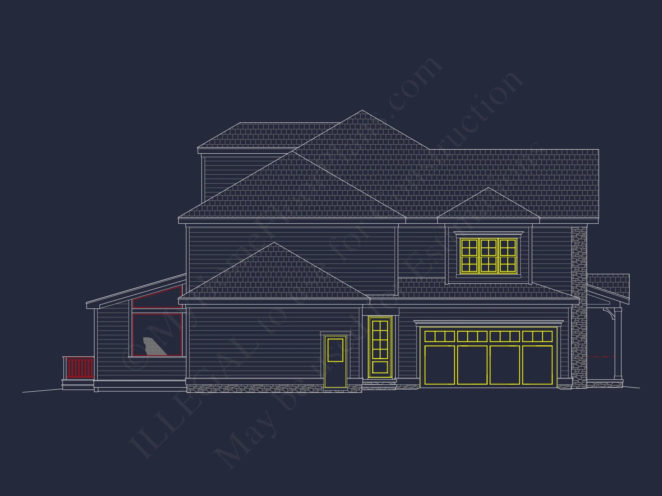 13-1893 HOUSE PLAN - Elegant House Plan with CAD Floor Plan & Traditional Design 5 Elegant house Plan with CAD Floor Plan & Traditional Design