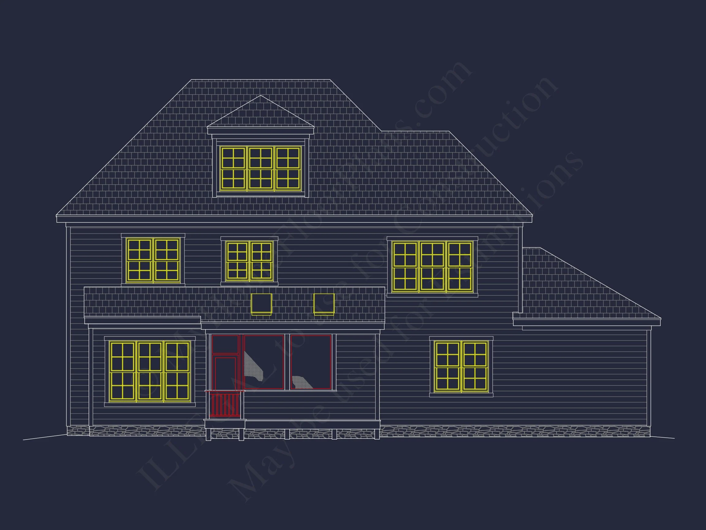 13-1893 HOUSE PLAN - Elegant House Plan with CAD Floor Plan & Traditional Design 3 Elegant house Plan with CAD Floor Plan & Traditional Design