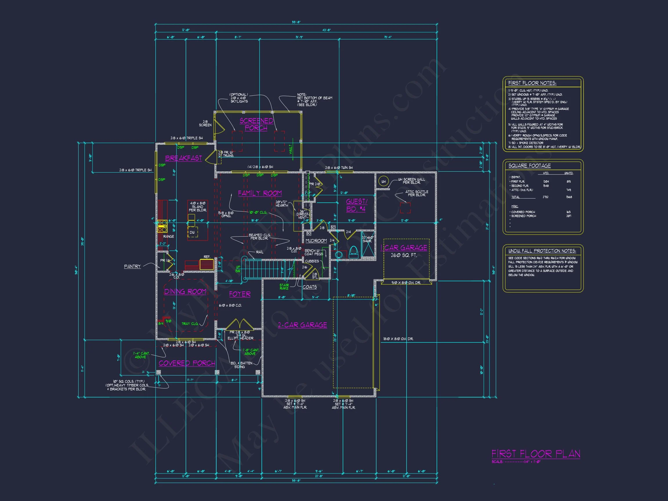 13-1892 HOUSE PLAN - Elegant House Plan with 2-Car Garage, Open Floor Plan & CAD Designs 6 Elegant house Plan with 2-Car Garage, Open Floor Plan & CAD Designs
