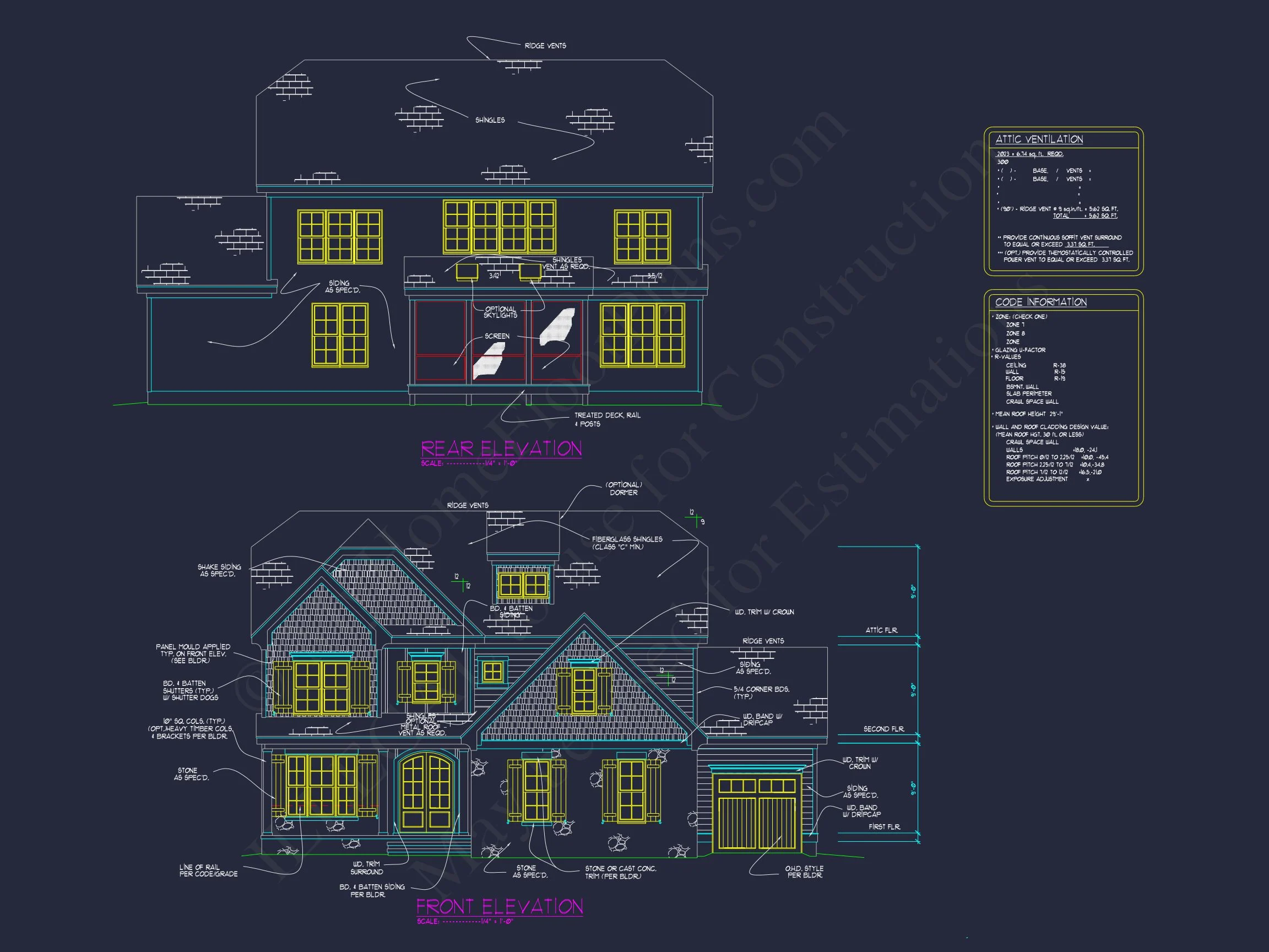 13-1892 HOUSE PLAN - Elegant House Plan with 2-Car Garage, Open Floor Plan & CAD Designs 2 Elegant house Plan with 2-Car Garage, Open Floor Plan & CAD Designs