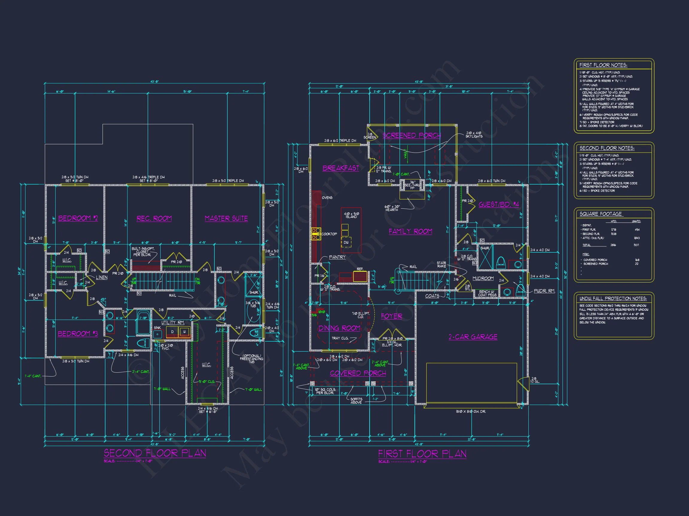 13-1829A HOUSE PLAN - Elegant 4-Bedroom House Plan with Open Layout and CAD Design 6 Elegant 4-Bedroom house Plan with Open Layout and CAD Design