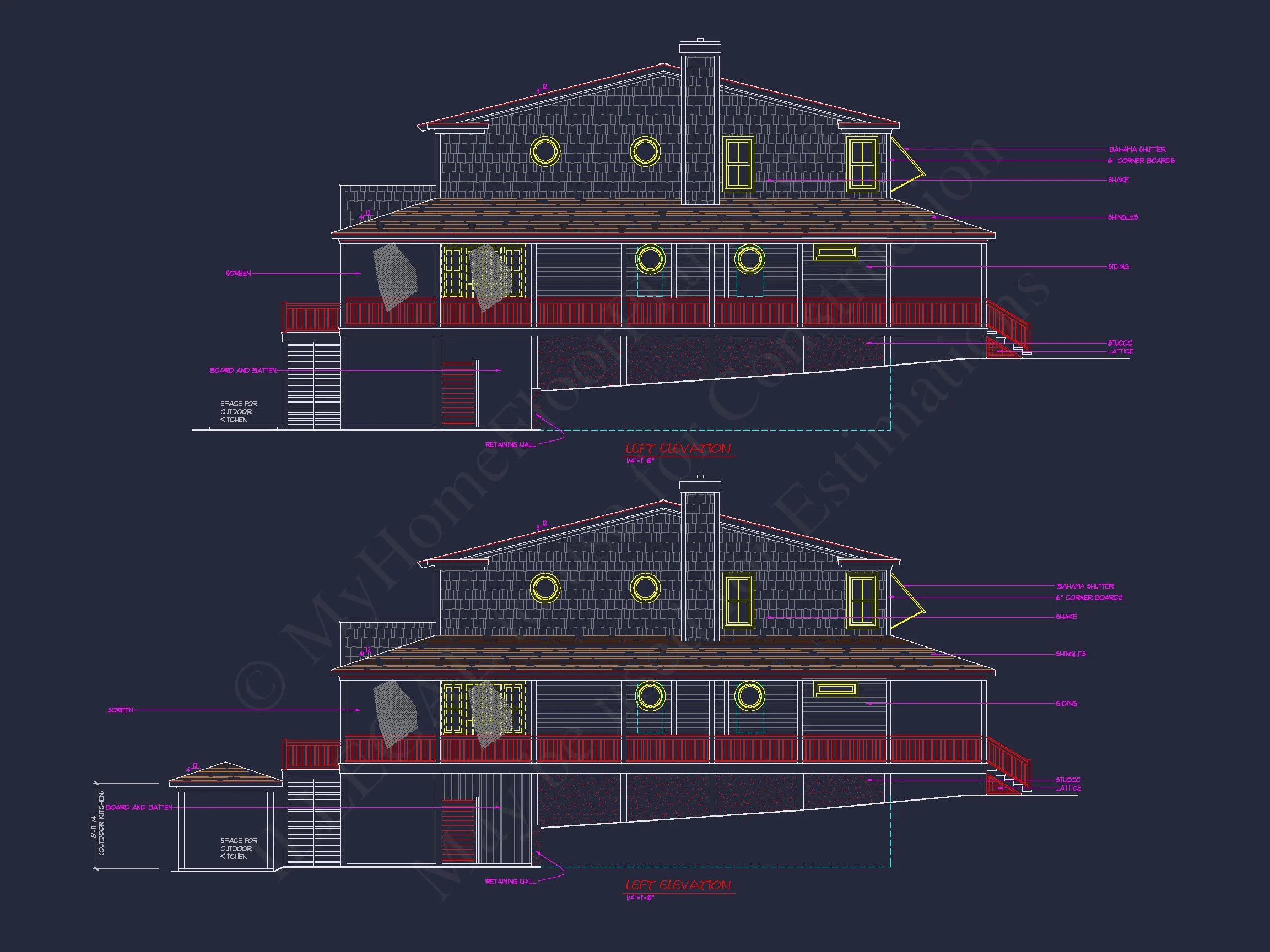 13-1822 HOUSE PLAN - Beach House Design | Coastal Floor Plan with Wraparound Porch 10 Beach house Design