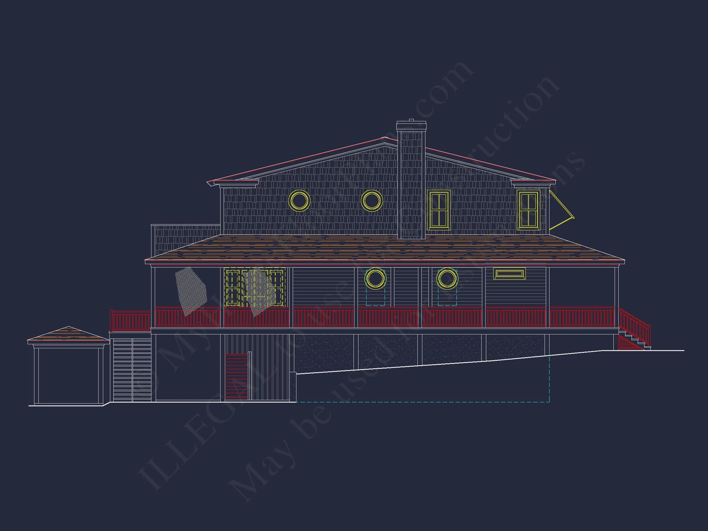 13-1822 HOUSE PLAN - Beach House Design | Coastal Floor Plan with Wraparound Porch 5 Coastal Floor Plan with Wraparound Porch
