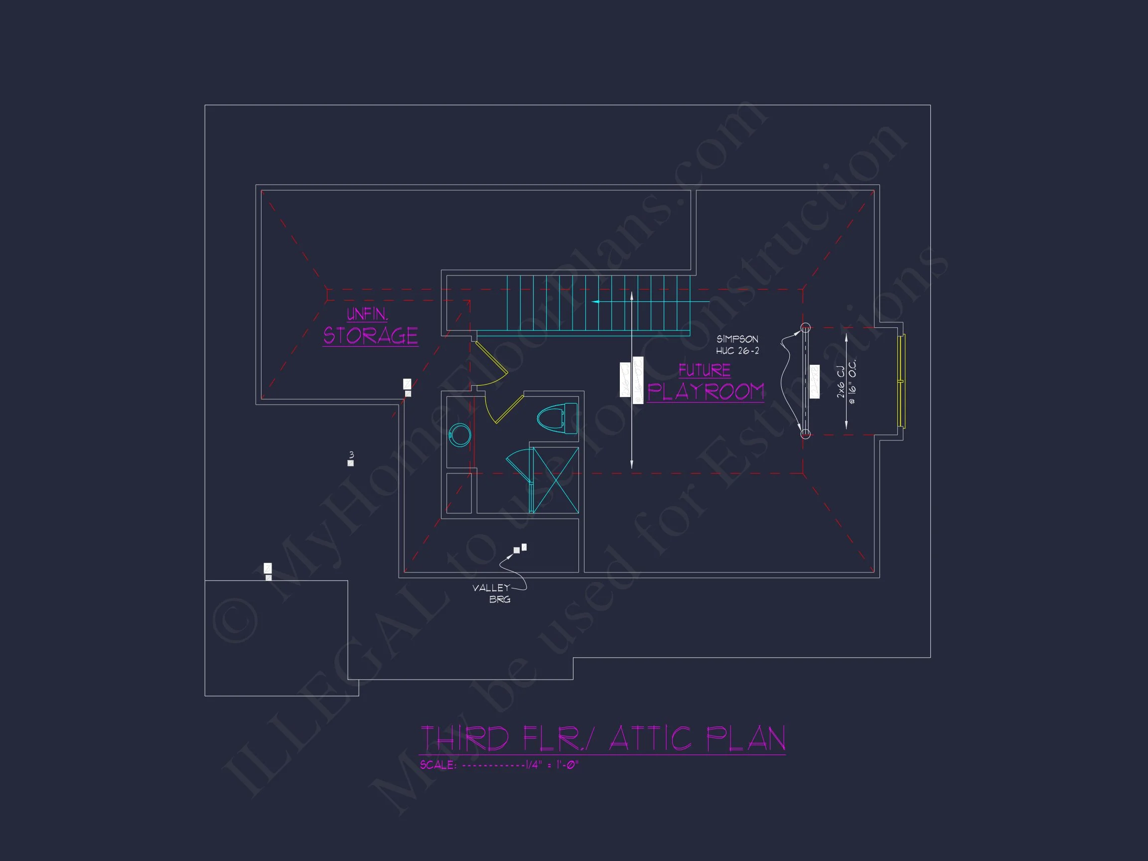 13-1816 HOUSE PLAN - Spacious 2.5 Story House Design with CAD Floor Plans 14 Spacious 2.5 Story house Design with CAD Floor Plans