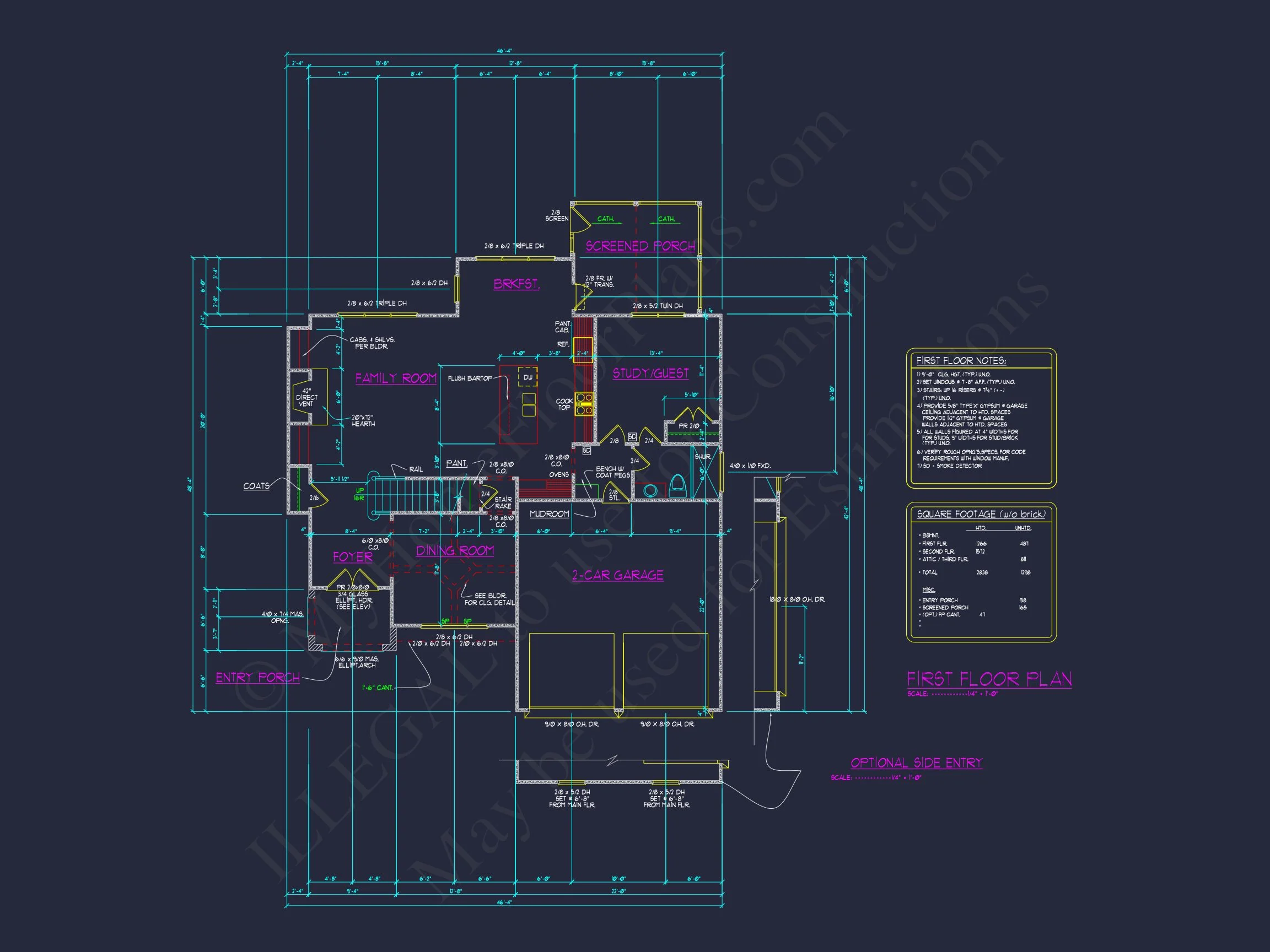 13-1816 HOUSE PLAN - Spacious 2.5 Story House Design with CAD Floor Plans 7 Spacious 2.5 Story house Design with CAD Floor Plans