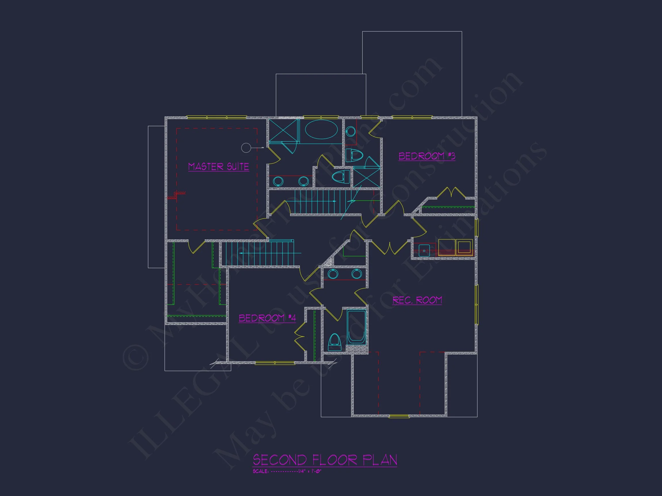 13-1816 HOUSE PLAN - Spacious 2.5 Story House Design with CAD Floor Plans 5 Spacious 2.5 Story house Design with CAD Floor Plans