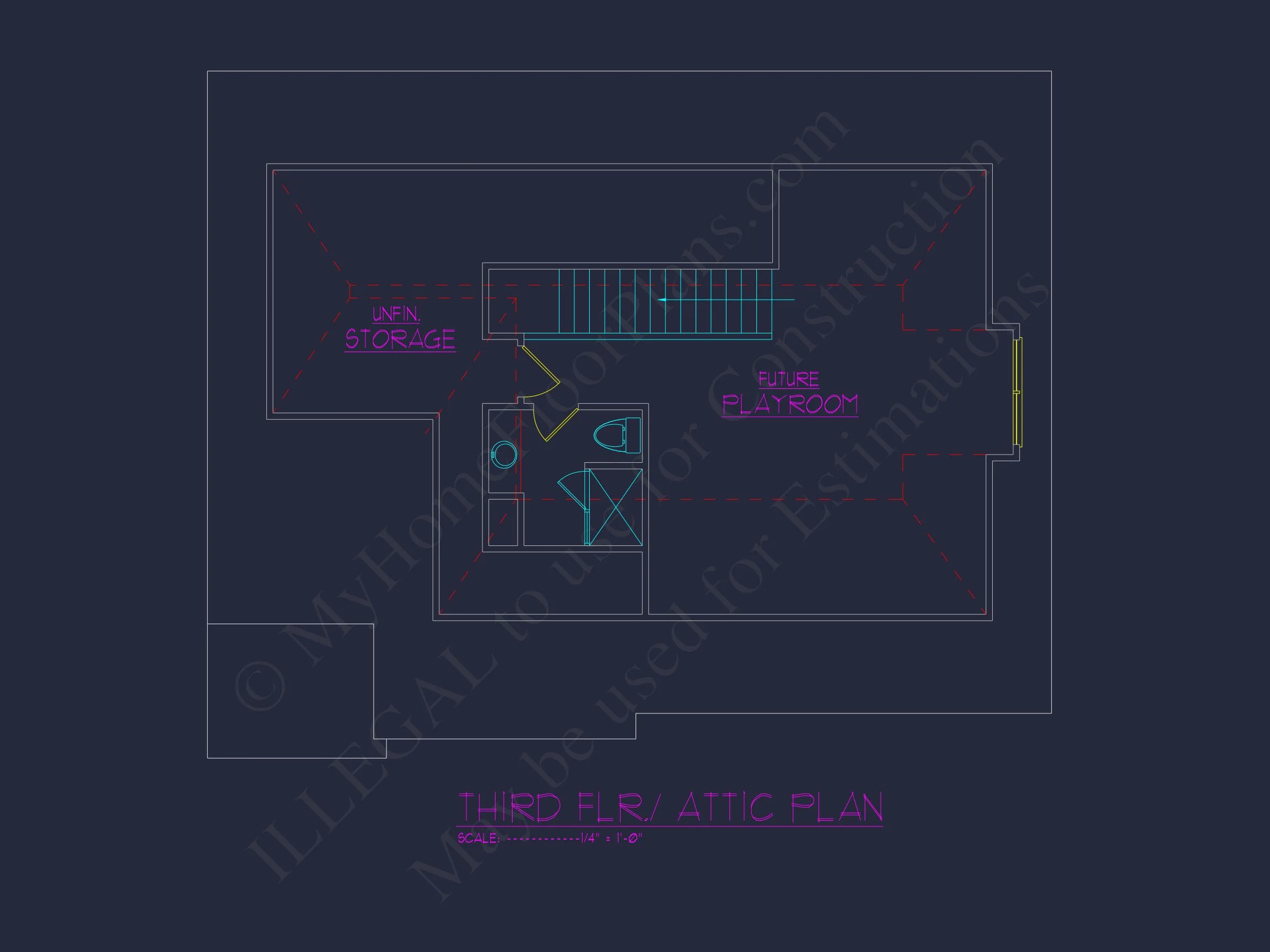 13-1816 HOUSE PLAN - Spacious 2.5 Story House Design with CAD Floor Plans 6 Spacious 2.5 Story house Design with CAD Floor Plans