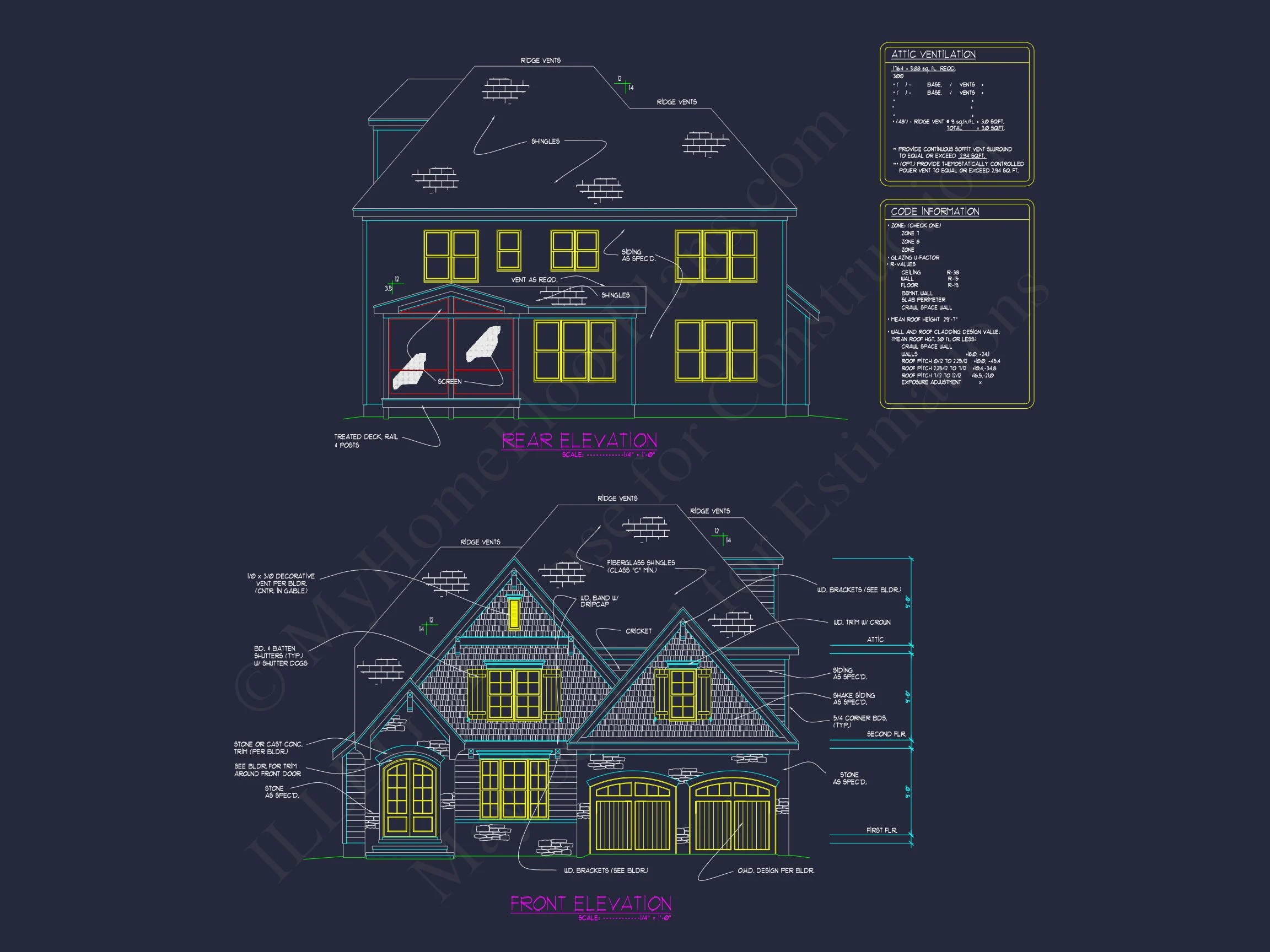 13-1816 HOUSE PLAN - Spacious 2.5 Story House Design with CAD Floor Plans 2 Spacious 2.5 Story house Design with CAD Floor Plans