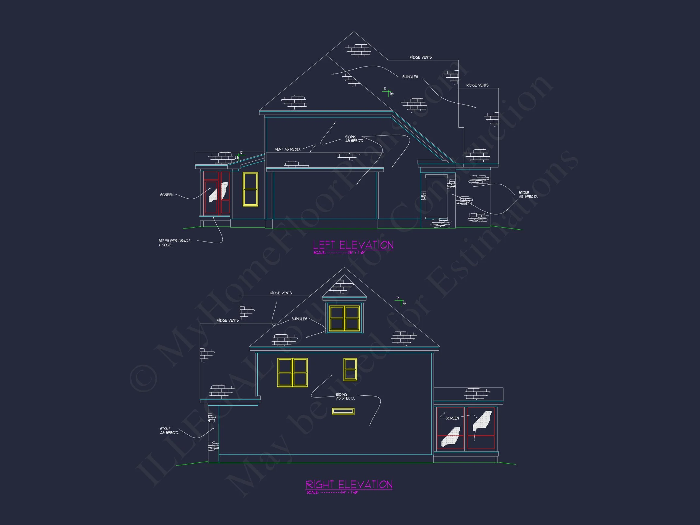 13-1816 HOUSE PLAN - Spacious 2.5 Story House Design with CAD Floor Plans 3 Spacious 2.5 Story house Design with CAD Floor Plans