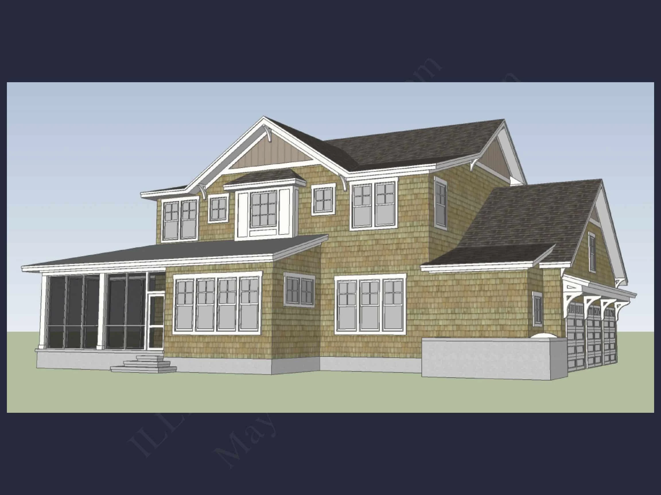 13-1777 HOUSE PLAN - Craftsman House Floor Plan with 4 Bedrooms and 3 Garage Bays 6 Craftsman house Floor Plan with 4 Bedrooms and 3 Garage Bays
