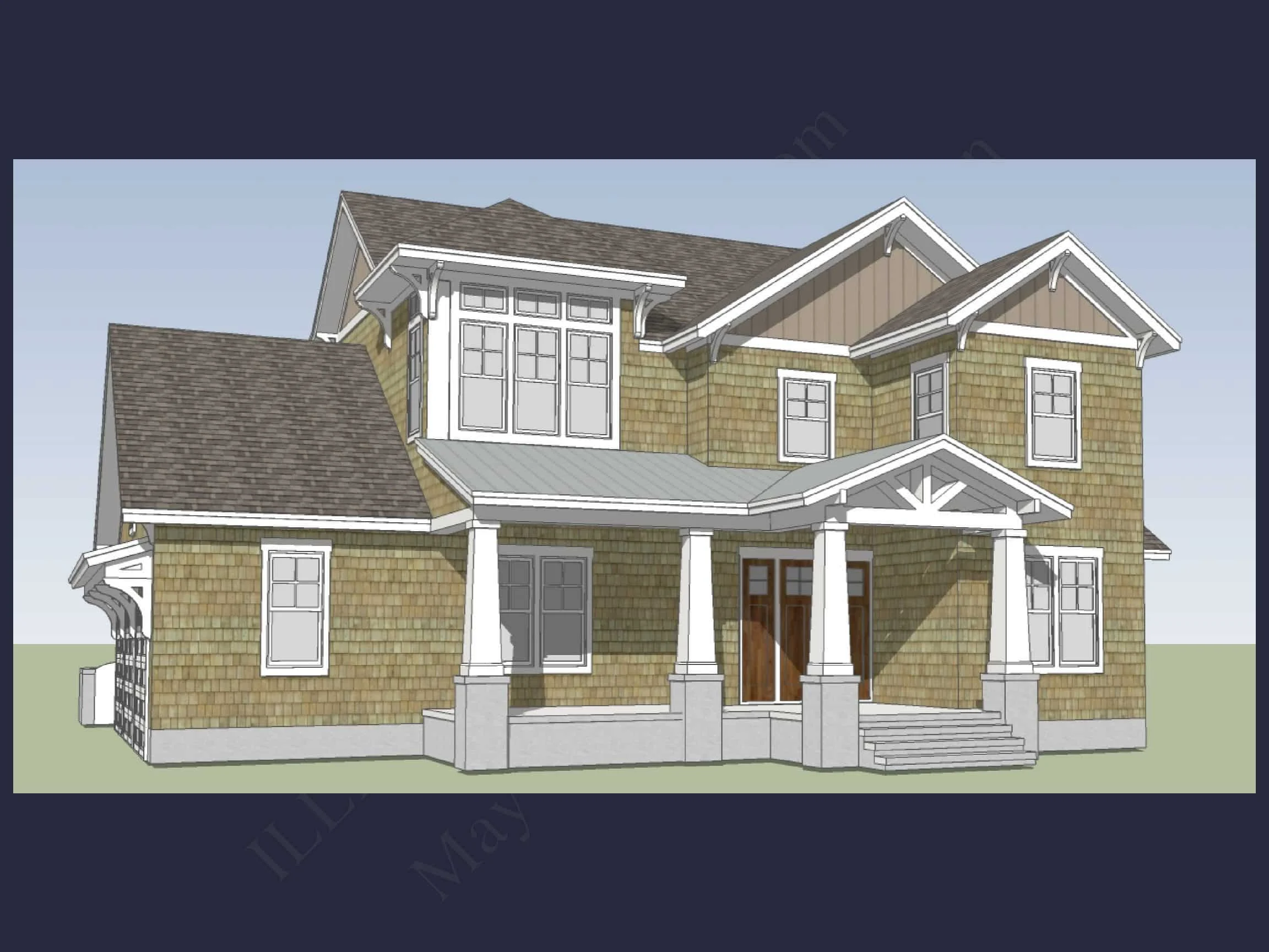 13-1777 HOUSE PLAN - Craftsman House Floor Plan with 4 Bedrooms and 3 Garage Bays 4 Craftsman house Floor Plan with 4 Bedrooms and 3 Garage Bays