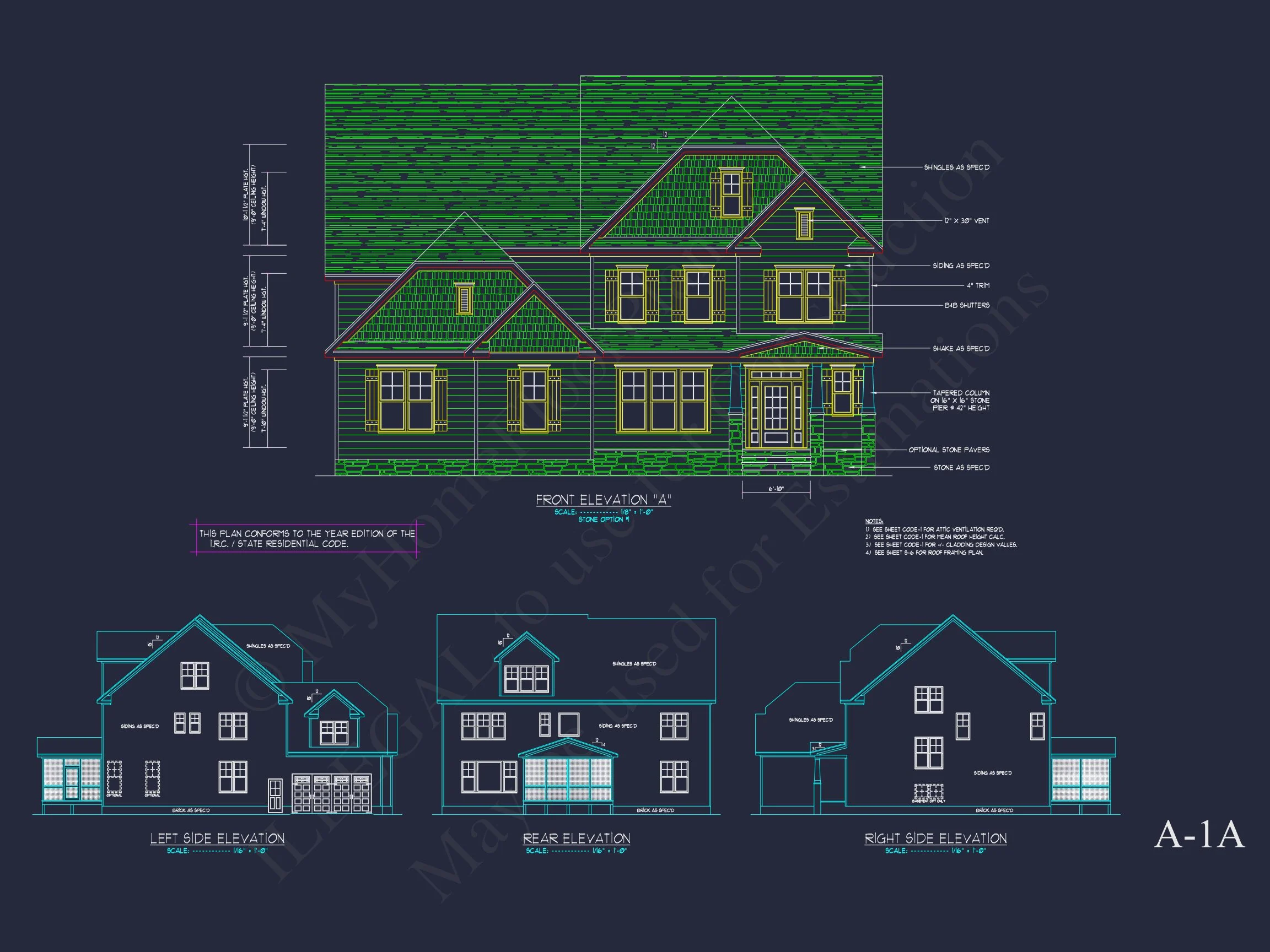 13-1518 HOUSE PLAN - Traditional Colonial House Plan with Detailed CAD Designs 15 Traditional Colonial house Plan with Detailed CAD Designs