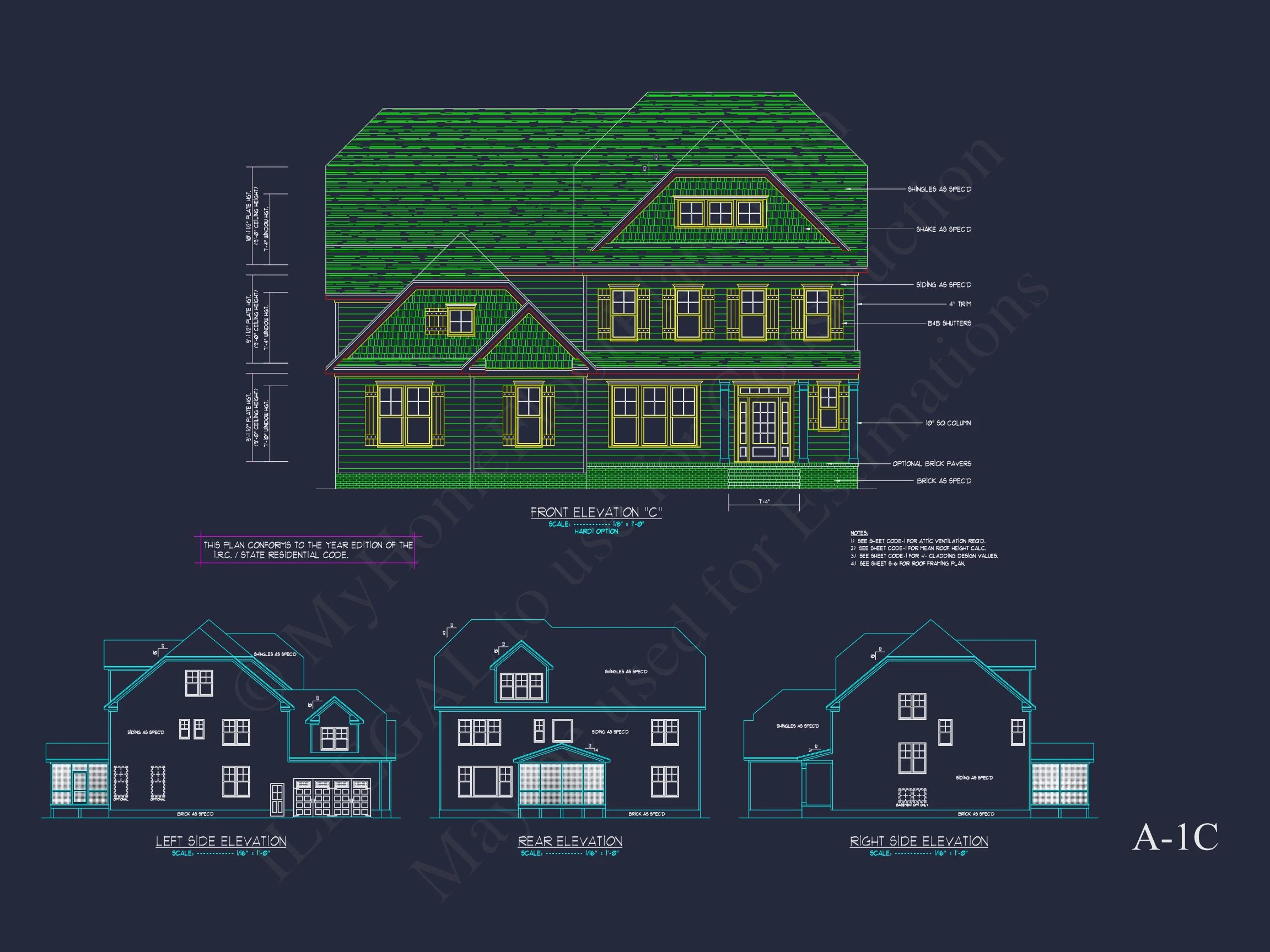 13-1518 HOUSE PLAN - Traditional Colonial House Plan with Detailed CAD Designs 14 Traditional Colonial house Plan with Detailed CAD Designs