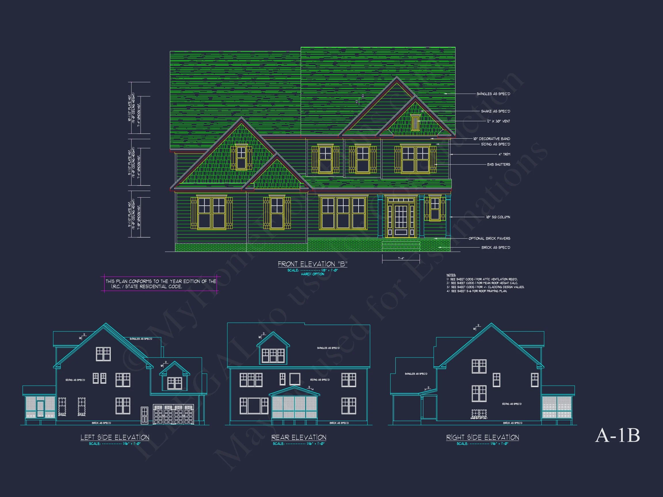 13-1518 HOUSE PLAN - Traditional Colonial House Plan with Detailed CAD Designs 13 Traditional Colonial house Plan with Detailed CAD Designs