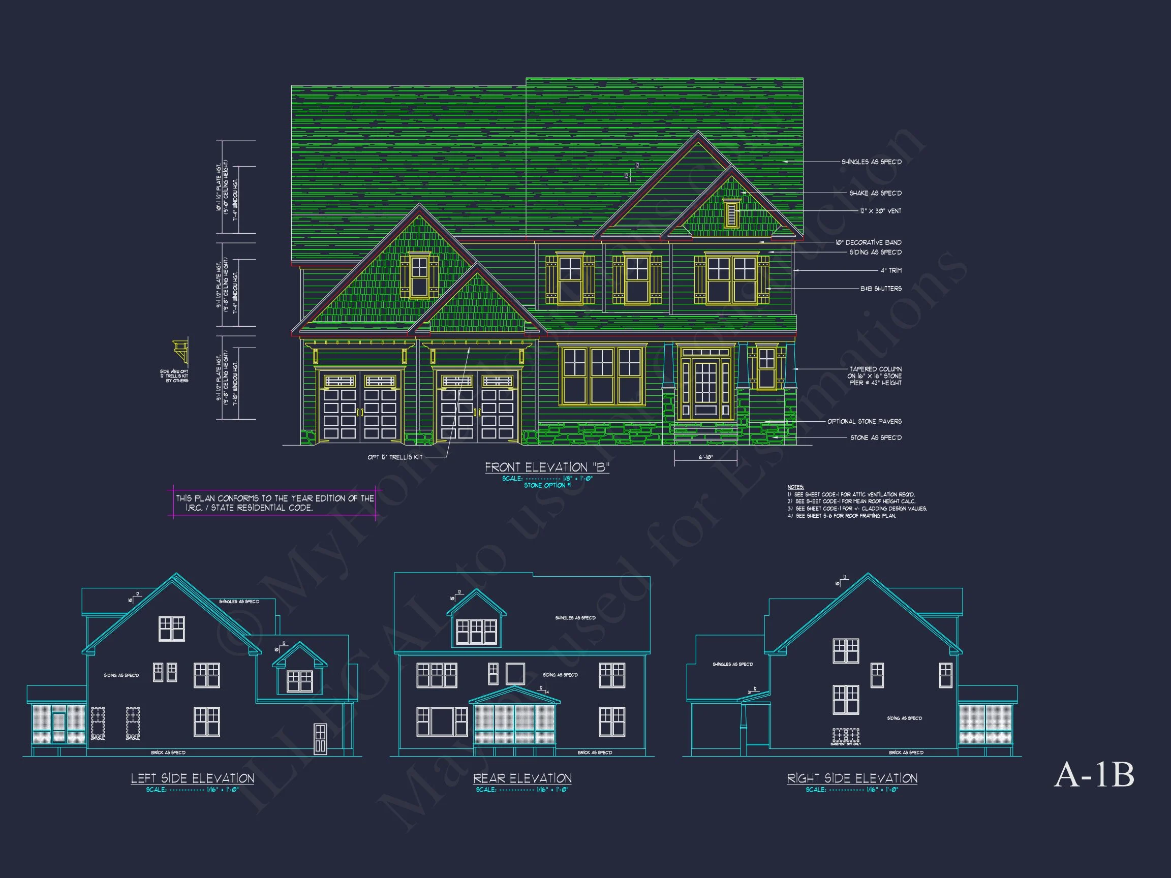 13-1518 HOUSE PLAN - Traditional Colonial House Plan with Detailed CAD Designs 7 Traditional Colonial house Plan with Detailed CAD Designs
