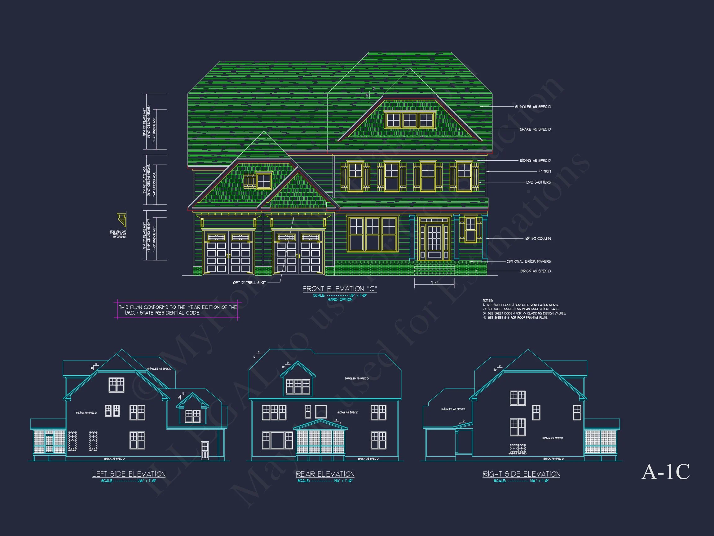 13-1518 HOUSE PLAN - Traditional Colonial House Plan with Detailed CAD Designs 5 Traditional Colonial house Plan with Detailed CAD Designs