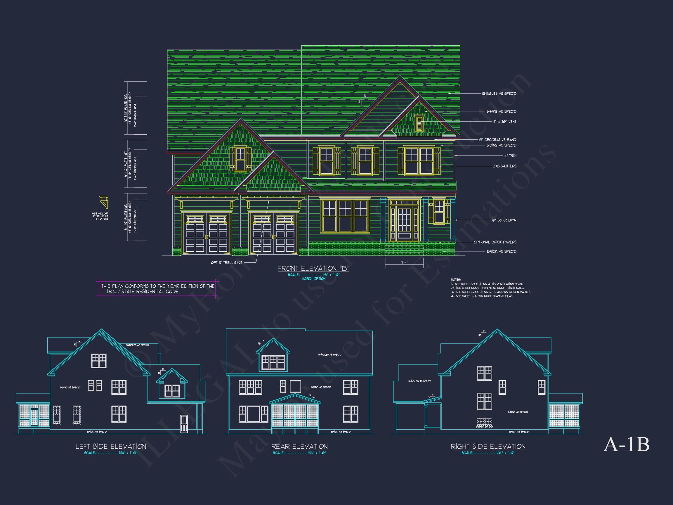 13-1518 HOUSE PLAN - Traditional Colonial House Plan with Detailed CAD Designs 4 Traditional Colonial house Plan with Detailed CAD Designs