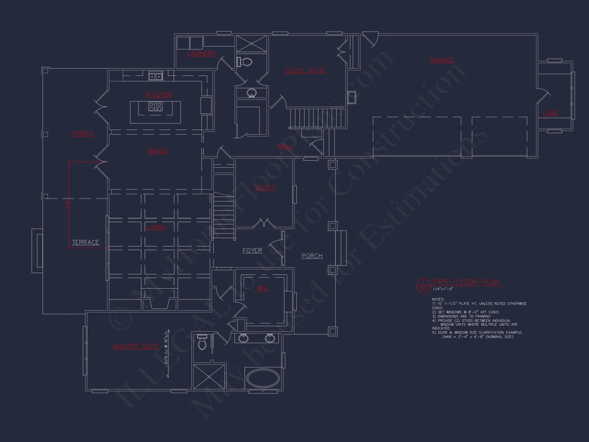 Traditional Craftsman Floor Plan with CAD Architecture