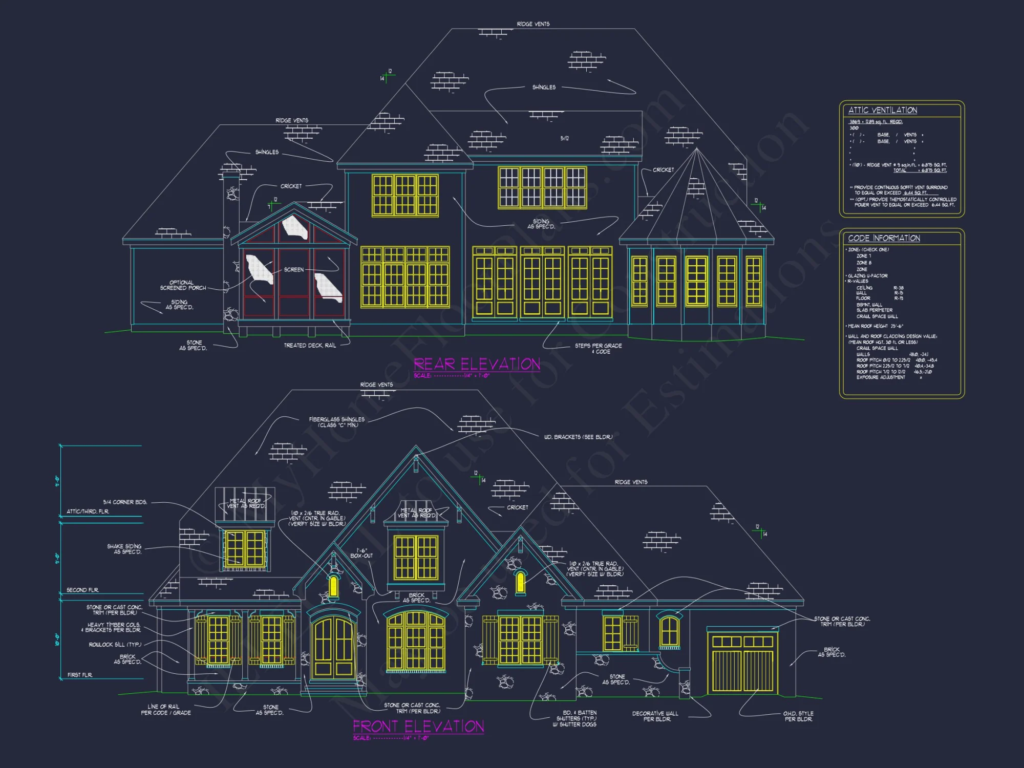 Elegant house Blueprint with 2.5 Story Floor Plan Designs