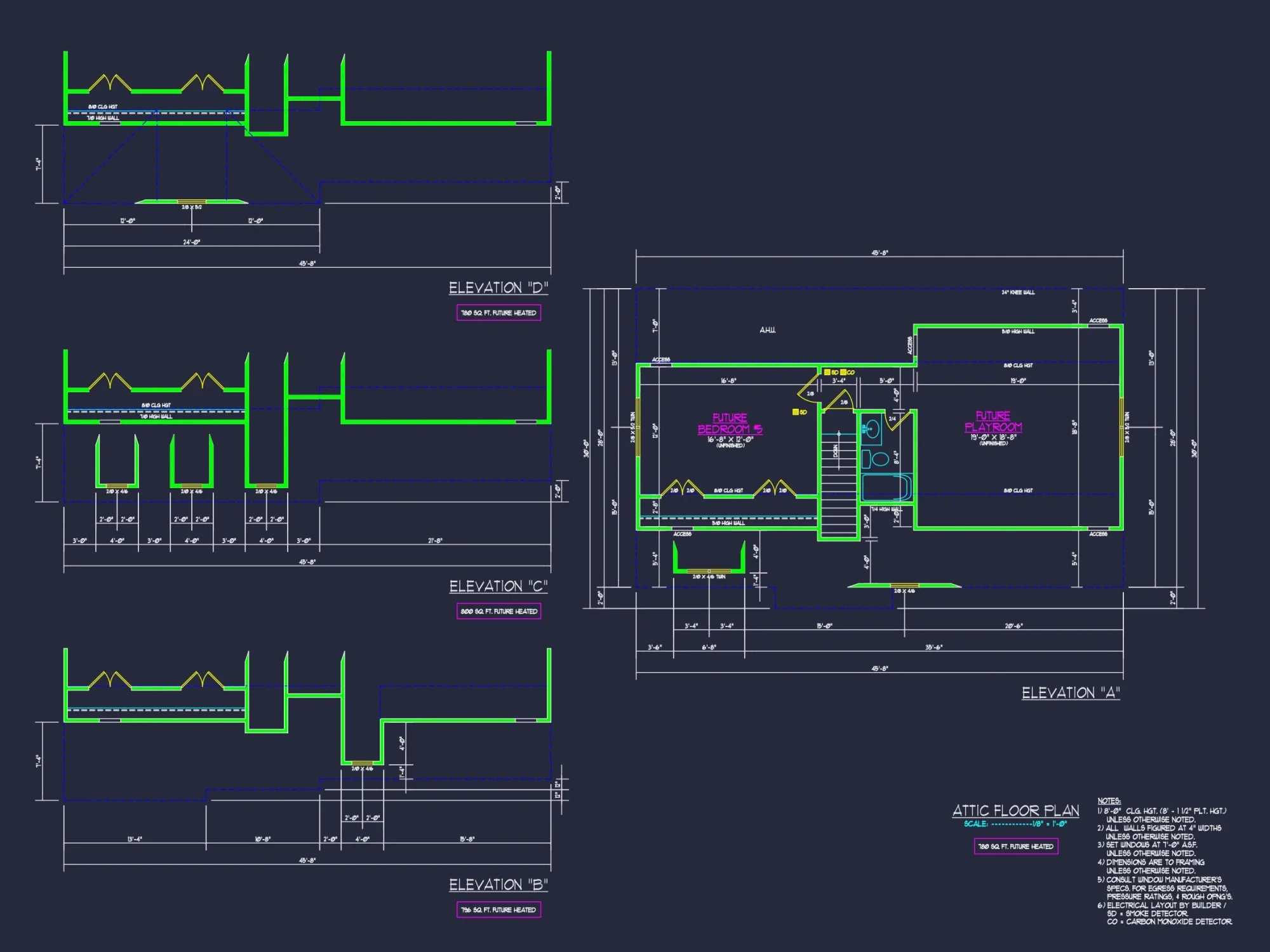 Craftsman house Design with 2-Story Plan and CAD Blueprints