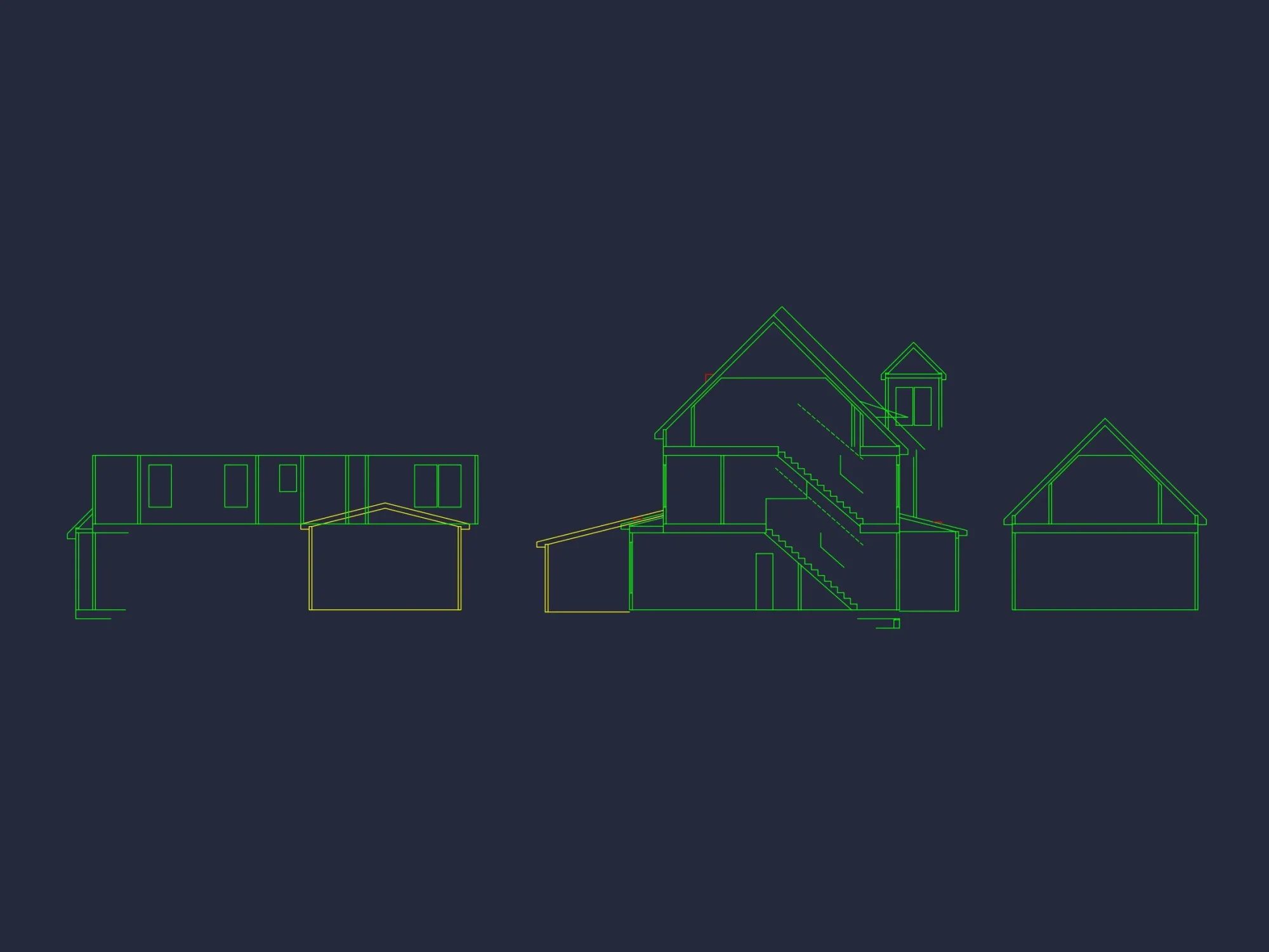Craftsman house Design with 2-Story Plan and CAD Blueprints