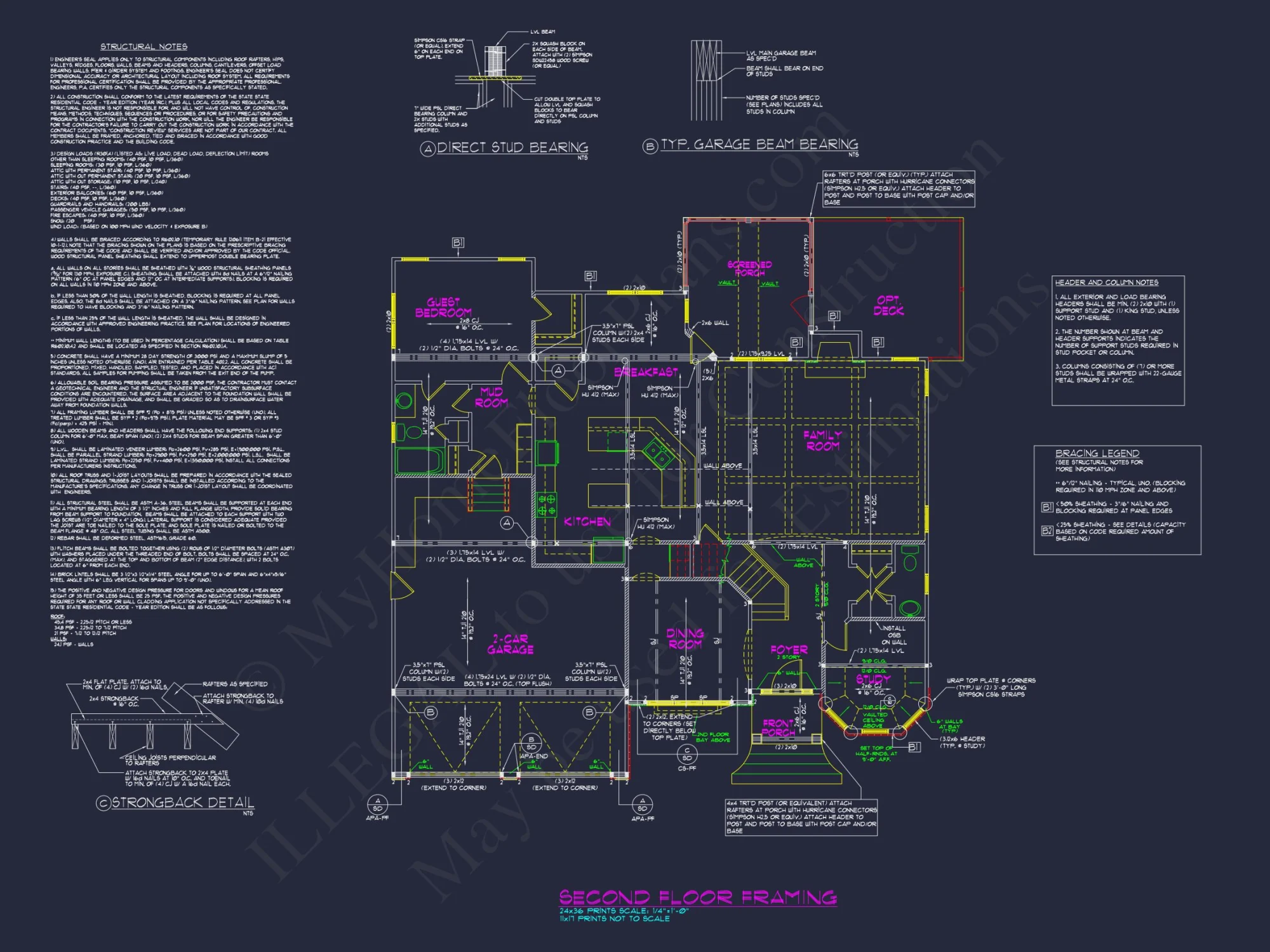 Modern Suburban house Plan with 4 Beds and Open Floor Plans
