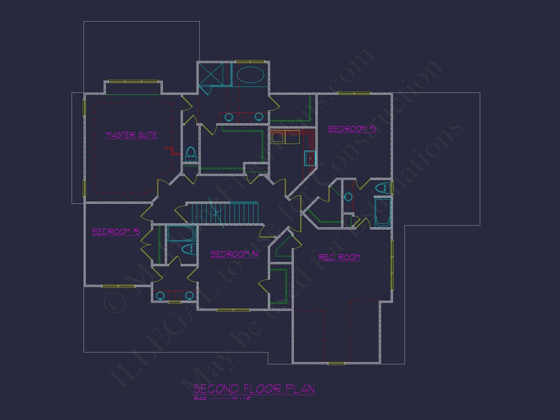 13-1098 HOUSE PLAN - Expansive House Plan Featuring 5 Bedrooms, CAD Designs & Blueprint 5 Expansive house Plan Featuring 5 Bedrooms, CAD Designs & Blueprint