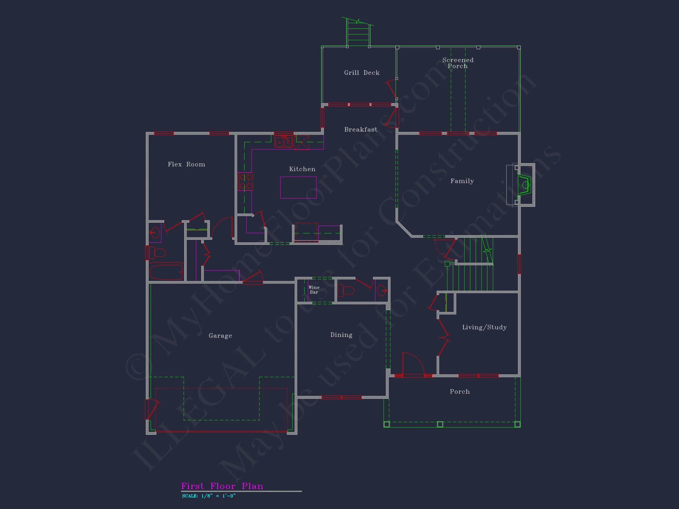 12-2852 HOUSE PLAN - Elegant 4-Bedroom House Plan with CAD Architecture Designs 8 Elegant 4-Bedroom house Plan with CAD Architecture Designs