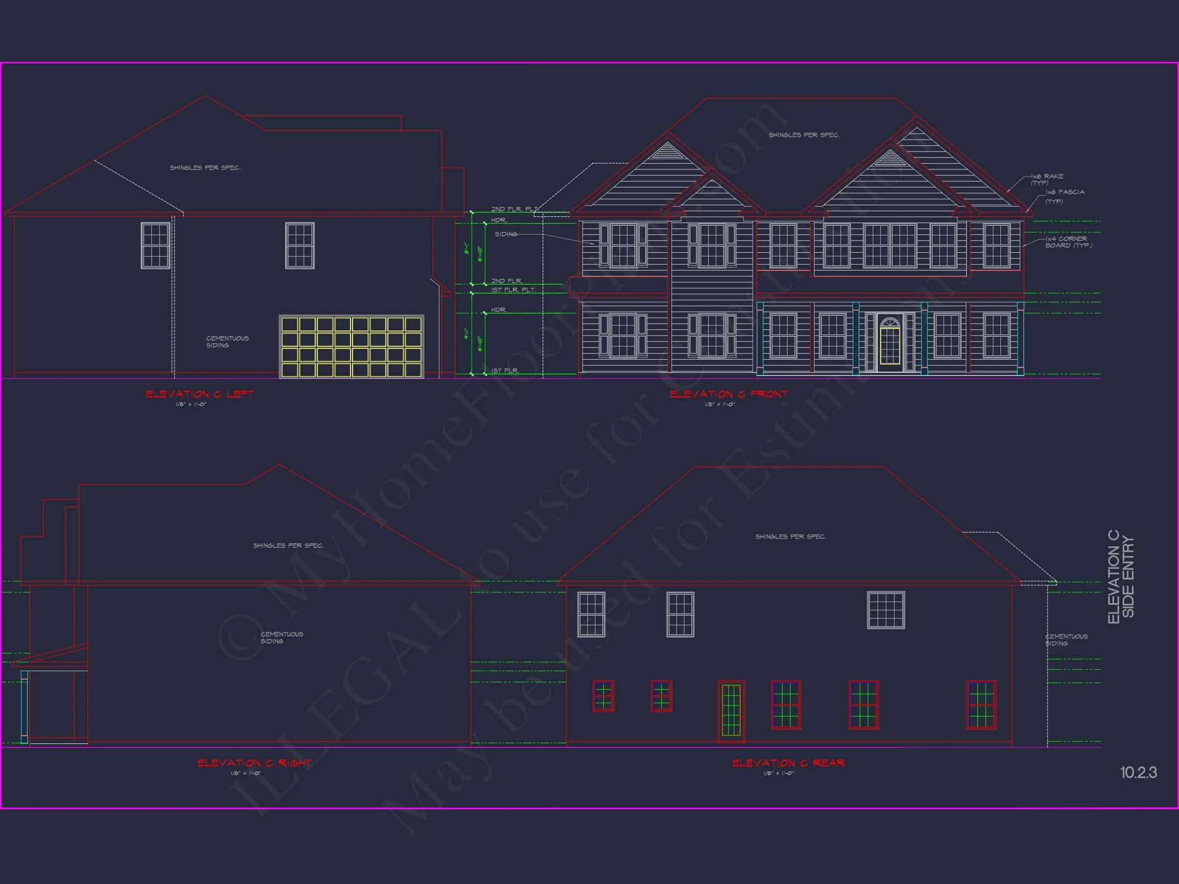 12-2613 HOUSE PLAN - Modern Suburban House Plan: Spacious Floor Plan & CAD Designs 4 Modern Suburban house Plan: Spacious Floor Plan & CAD Designs