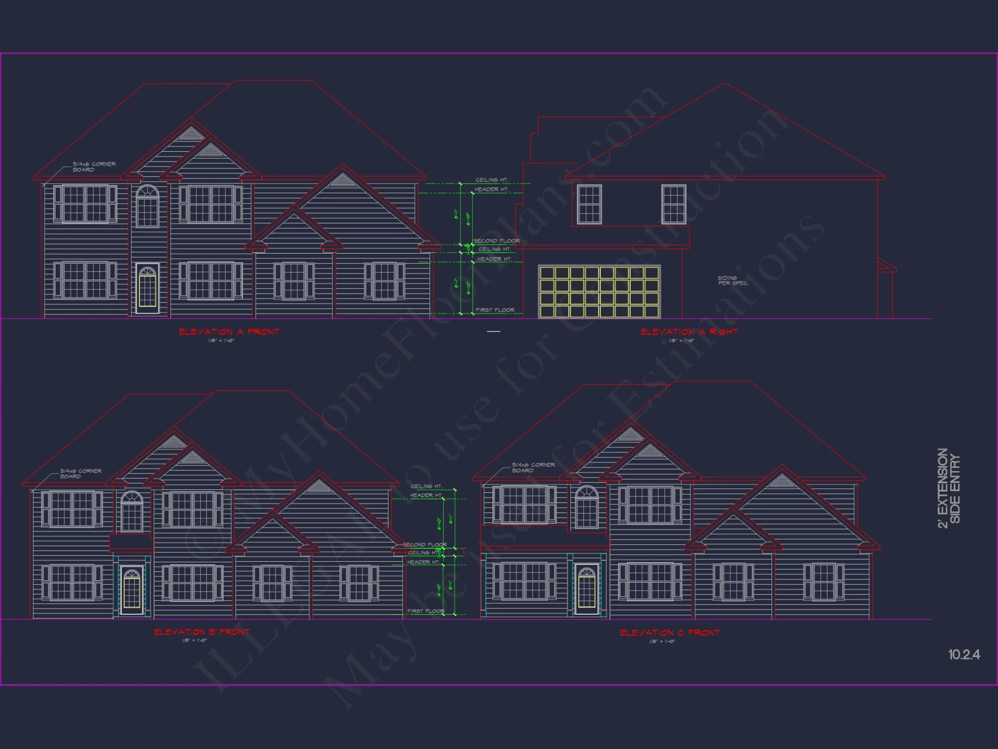 Modern Suburban house Plan with CAD Designs & Floor Blueprint