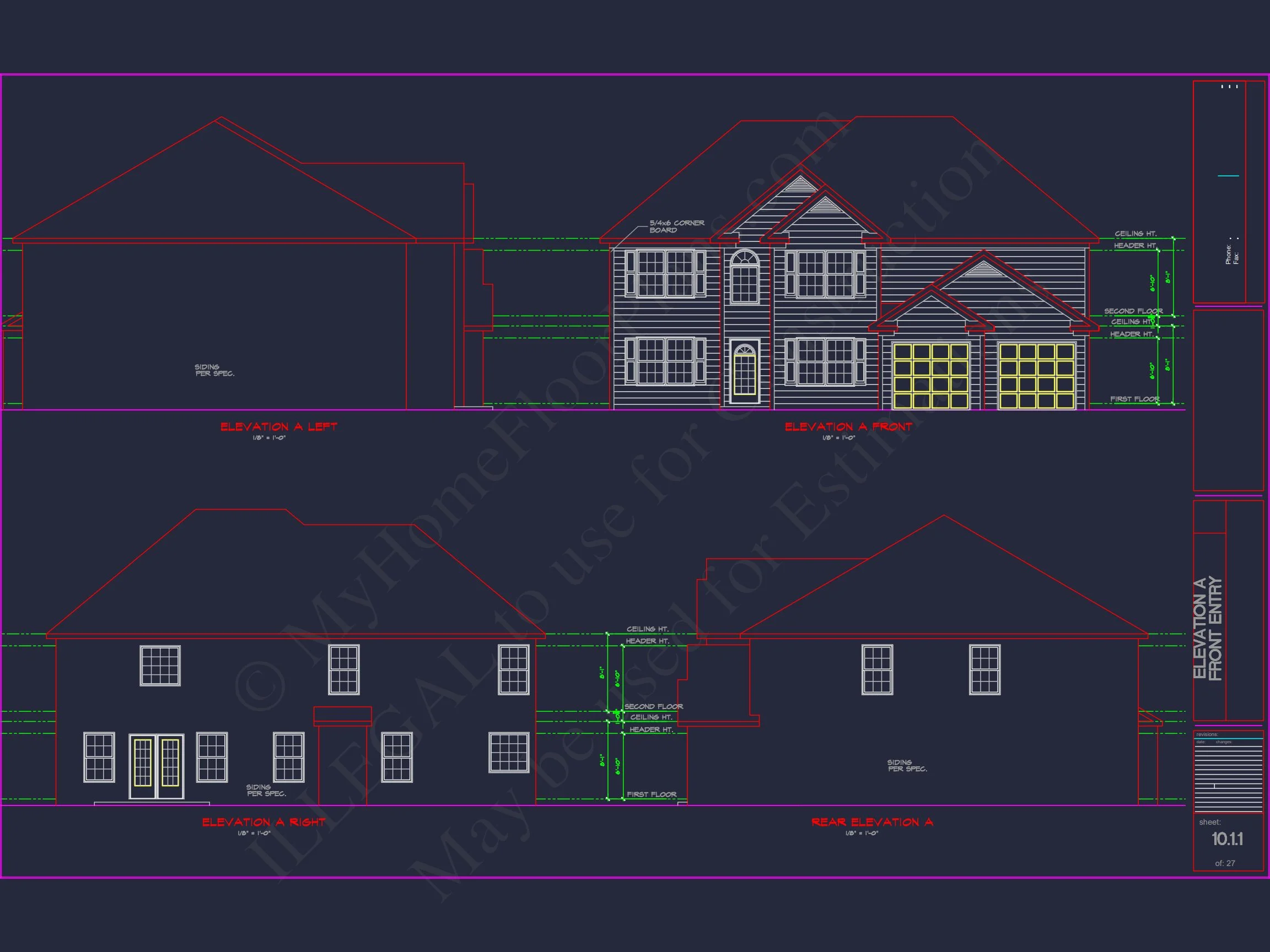 12-2607 HOUSE PLAN - Luxury House Plan with 2 Floors, 6 Bedrooms, and CAD Designs 4 Luxury house Plan with 2 Floors, 6 Bedrooms, and CAD Designs