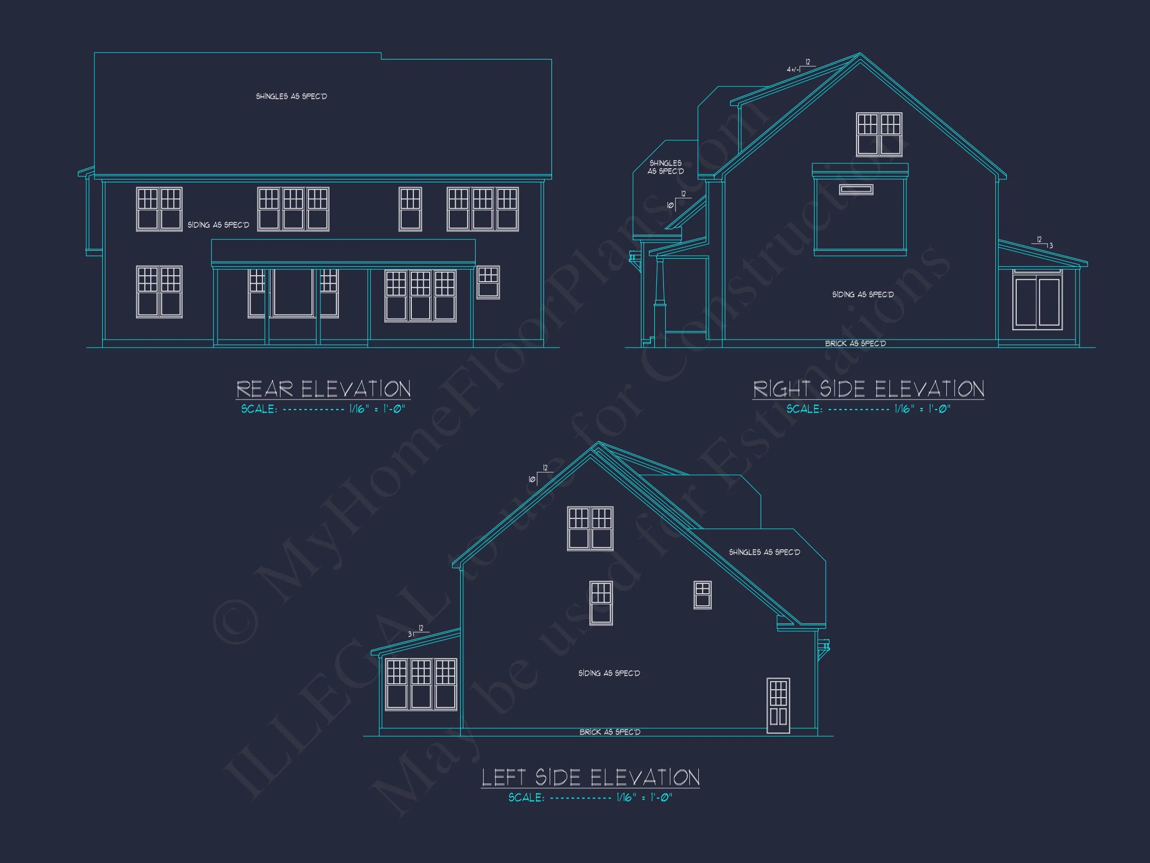 12-2599 HOUSE PLAN - Elegant House Plan with CAD Floor Plan and Architectural Designs 3 Elegant house Plan with CAD Floor Plan and Architectural Designs