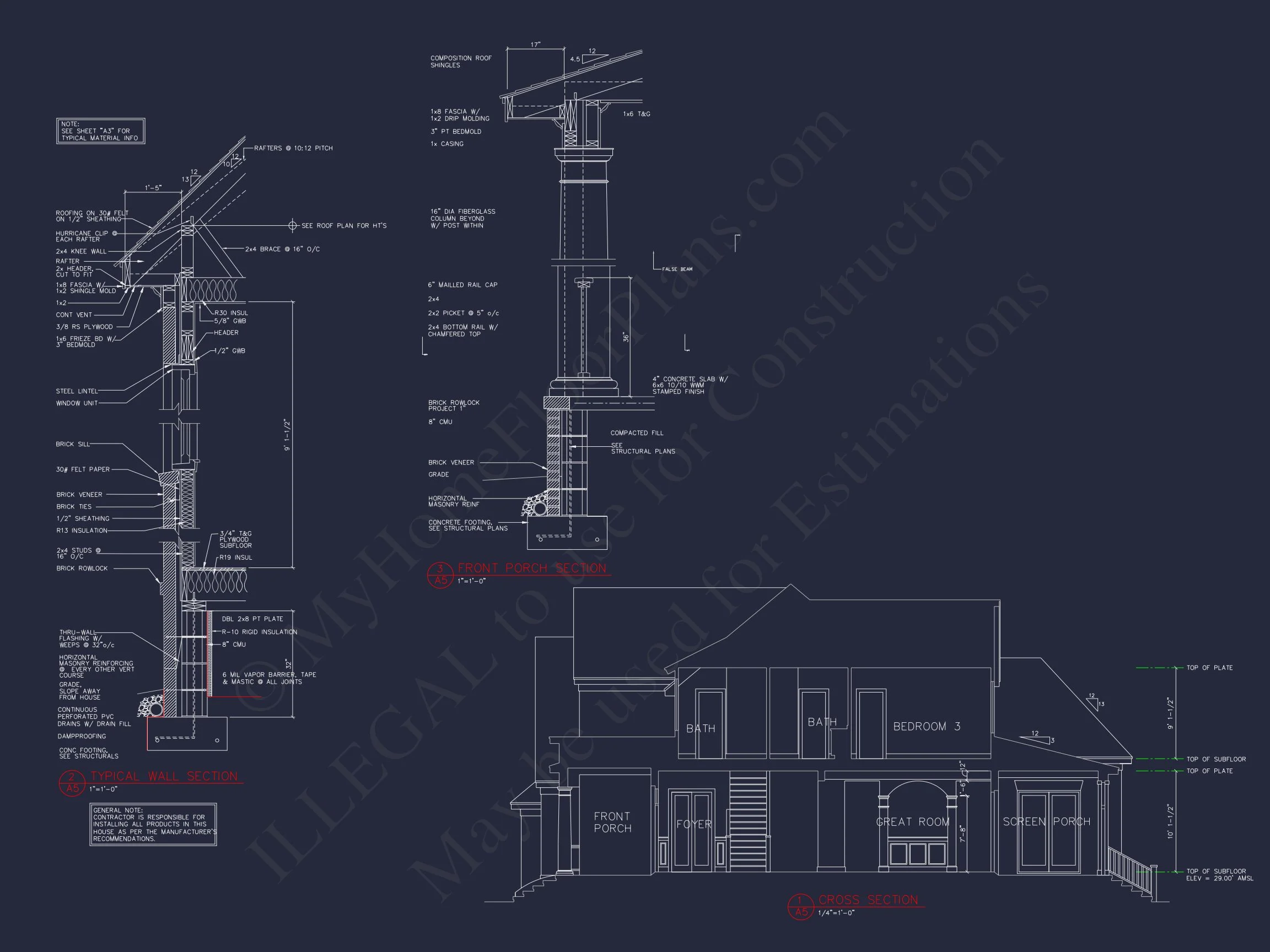 12-2491 HOUSE PLAN - Architectural Floor Plan Design with CAD | 2-Story House Blueprint 5 Architectural Floor Plan Design with CAD