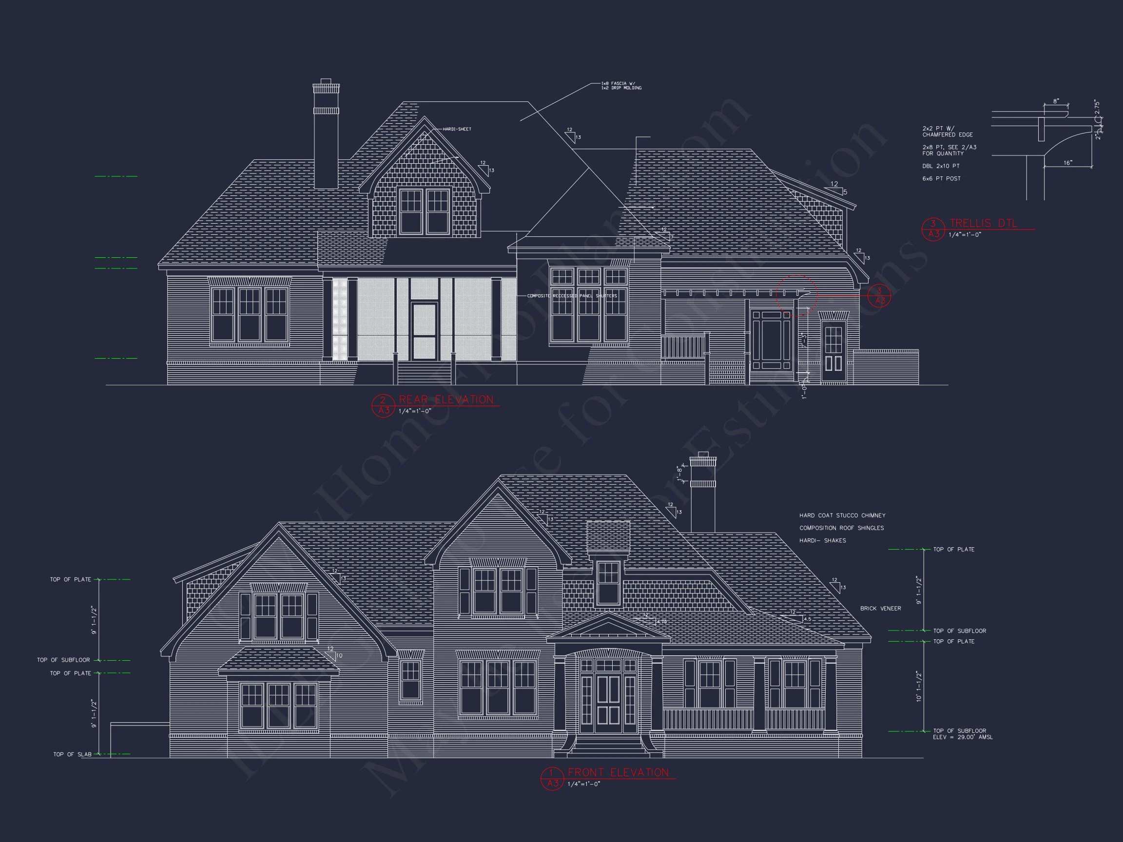 12-2491 HOUSE PLAN - Architectural Floor Plan Design with CAD | 2-Story House Blueprint 3 Architectural Floor Plan Design with CAD