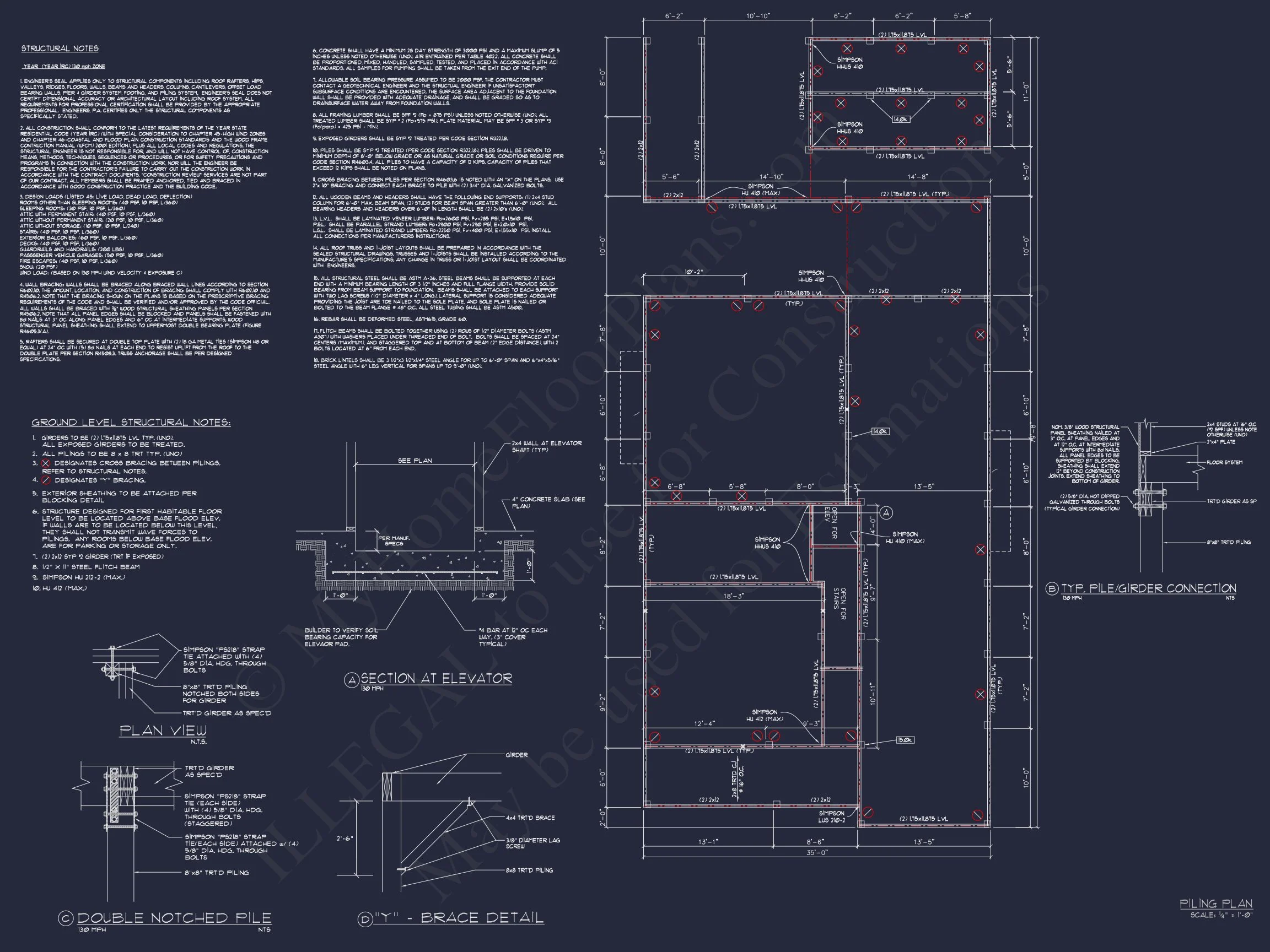 12-2483 HOUSE PLAN - Elegant Beach House Plan with Detailed CAD Blueprint Designs 12 Elegant Beach house Plan with Detailed CAD Blueprint Designs