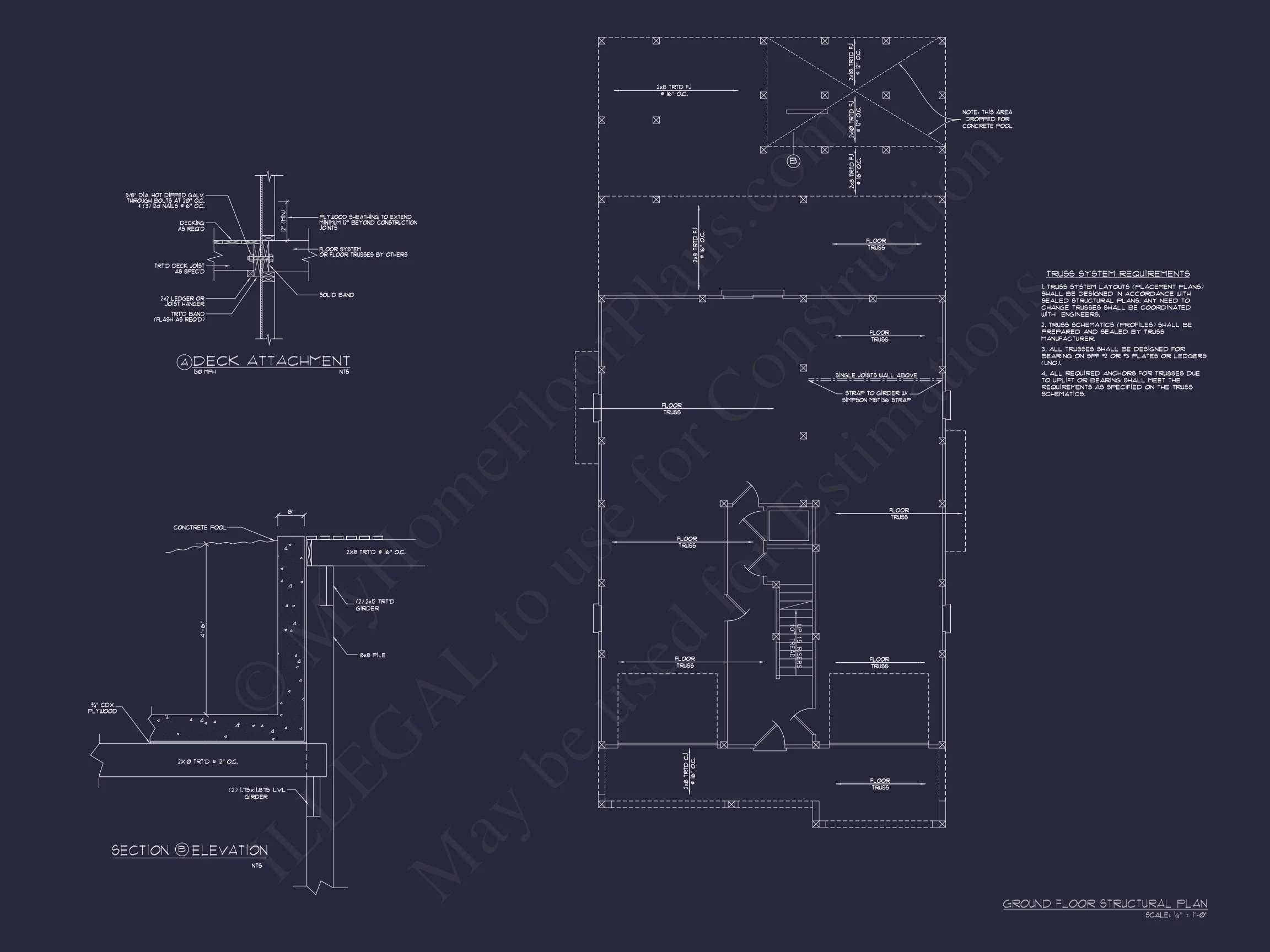 12-2483 HOUSE PLAN - Elegant Beach House Plan with Detailed CAD Blueprint Designs 13 Elegant Beach house Plan with Detailed CAD Blueprint Designs