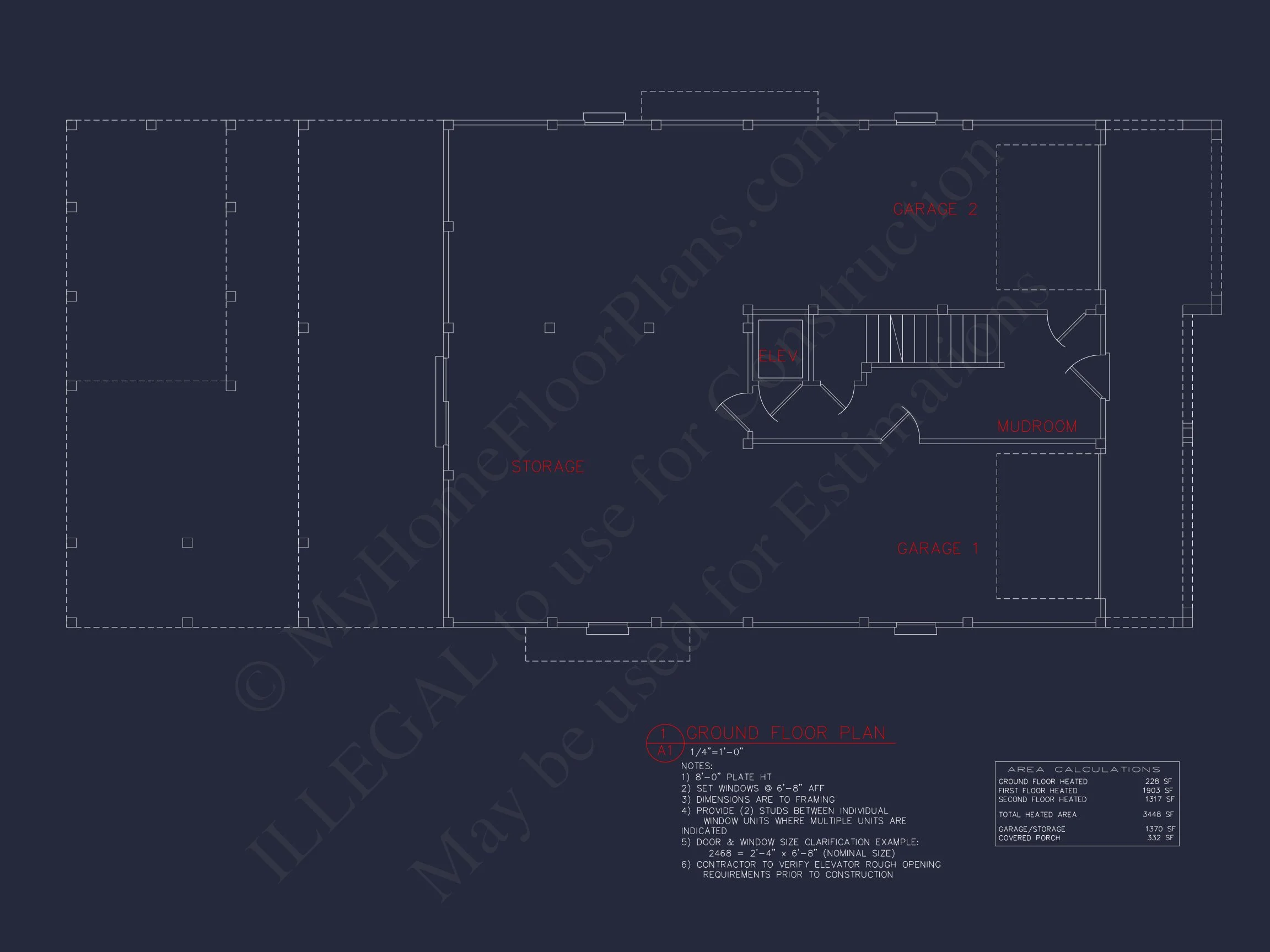 12-2483 HOUSE PLAN - Elegant Beach House Plan with Detailed CAD Blueprint Designs 6 Elegant Beach house Plan with Detailed CAD Blueprint Designs