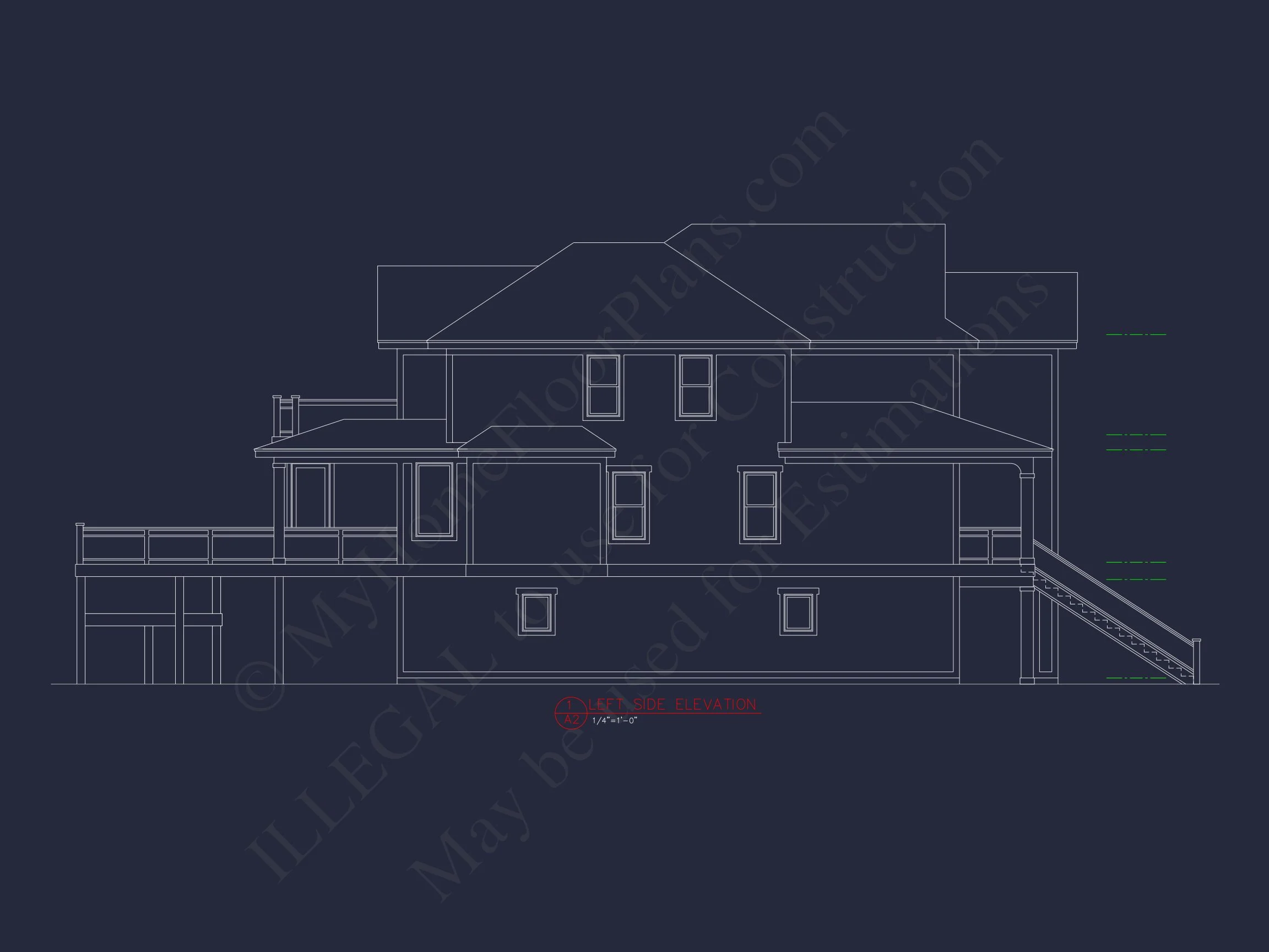 12-2483 HOUSE PLAN - Elegant Beach House Plan with Detailed CAD Blueprint Designs 3 Elegant Beach house Plan with Detailed CAD Blueprint Designs