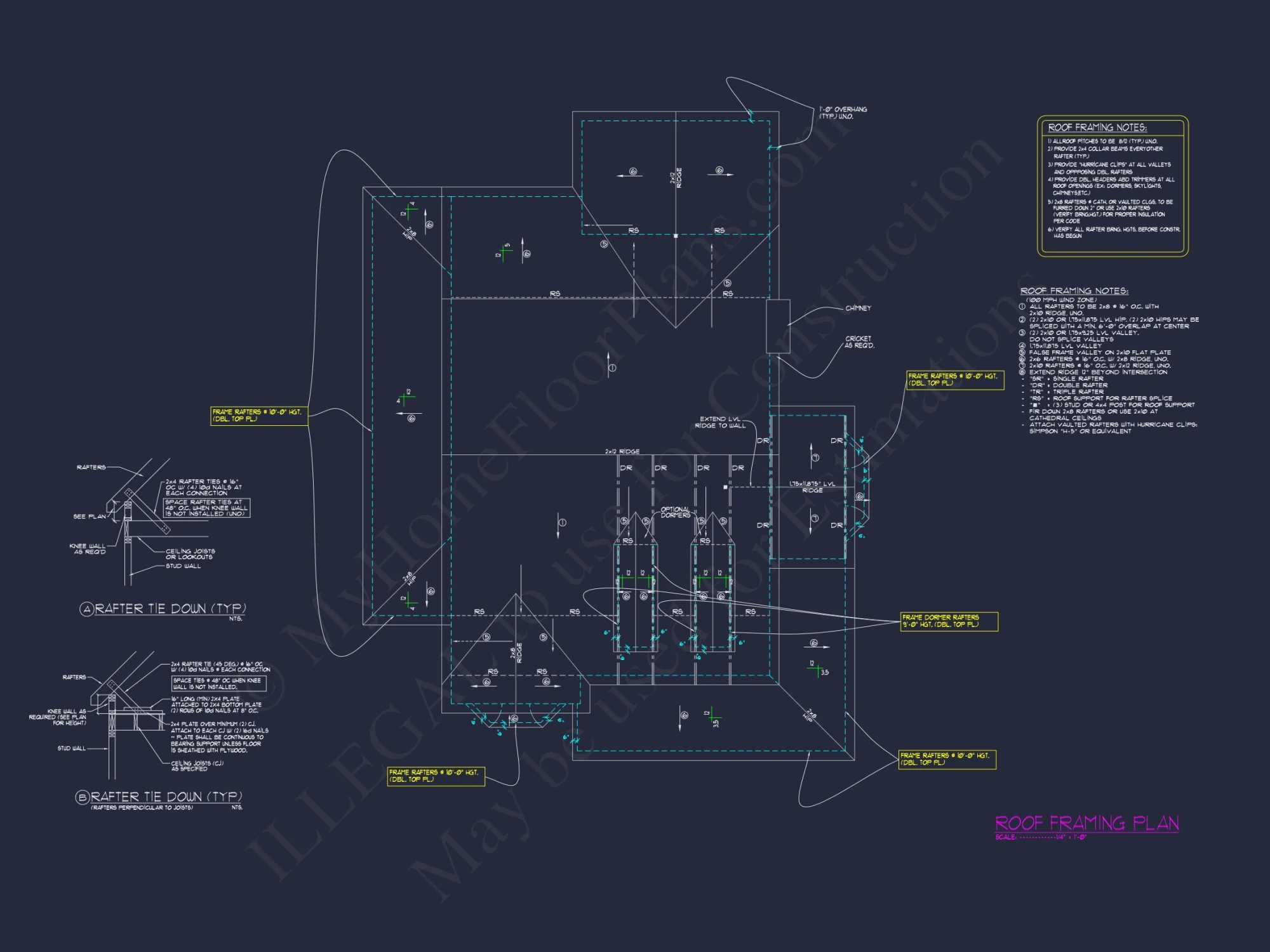 Colonial Revival house Plan with Full Blueprint and CAD Design