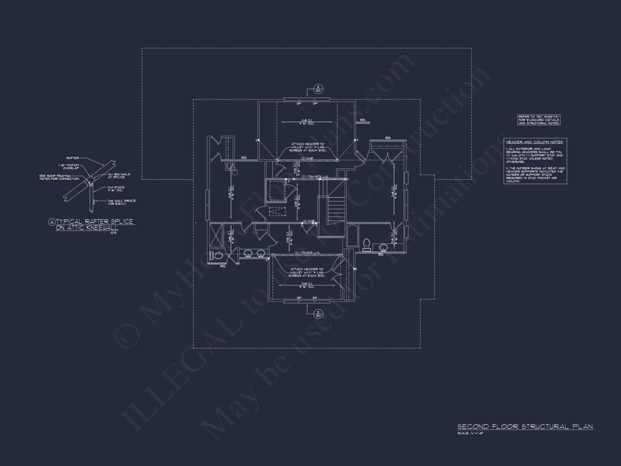 Custom house Blueprint with 5 Beds, Open Floor Plan — CAD Designs