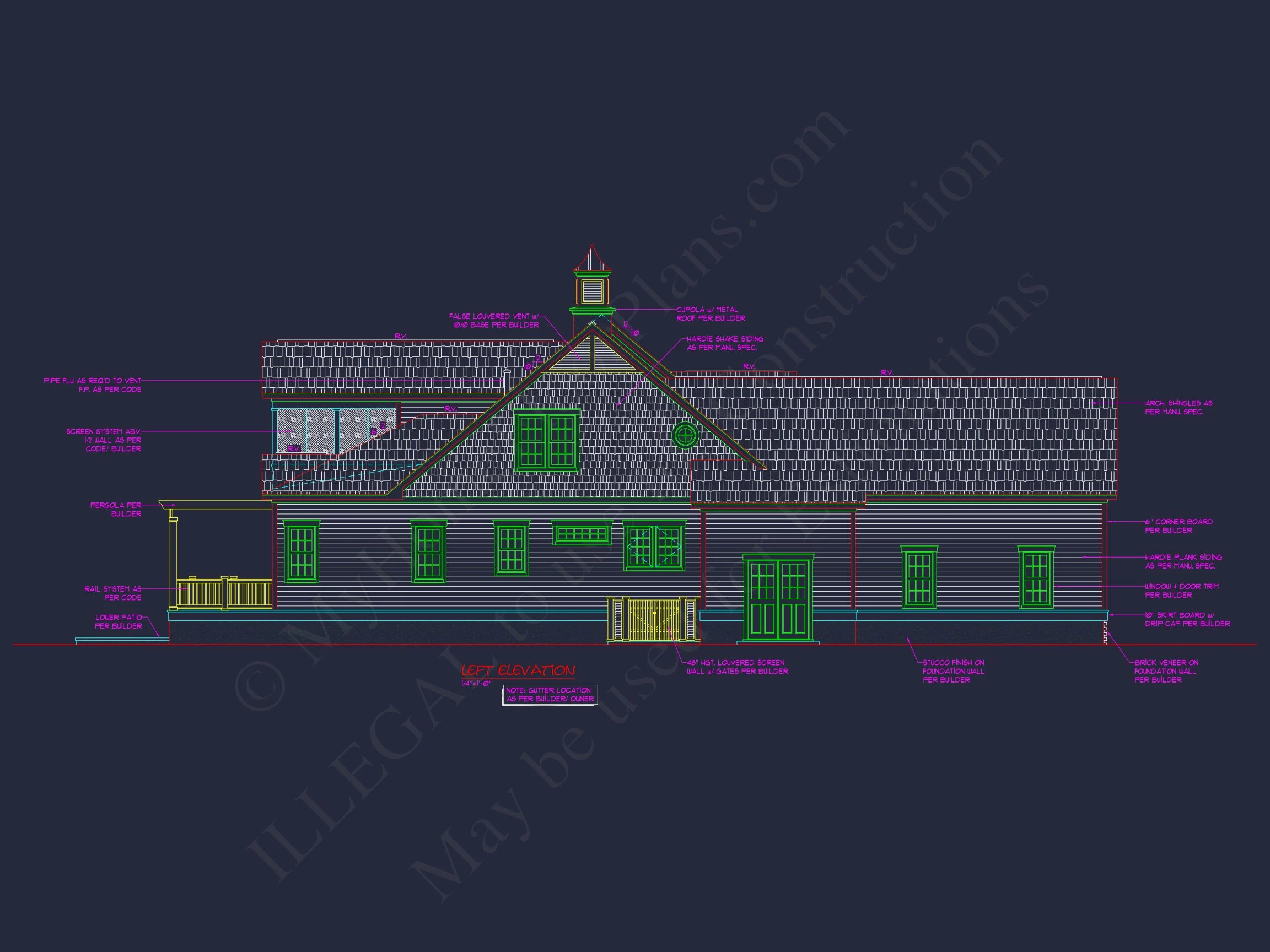 11-1483 HOUSE PLAN - Custom House Plan With 2-Story CAD Designs, Blueprints, Features 4 Custom house Plan With 2-Story CAD Designs, Blueprints, Features
