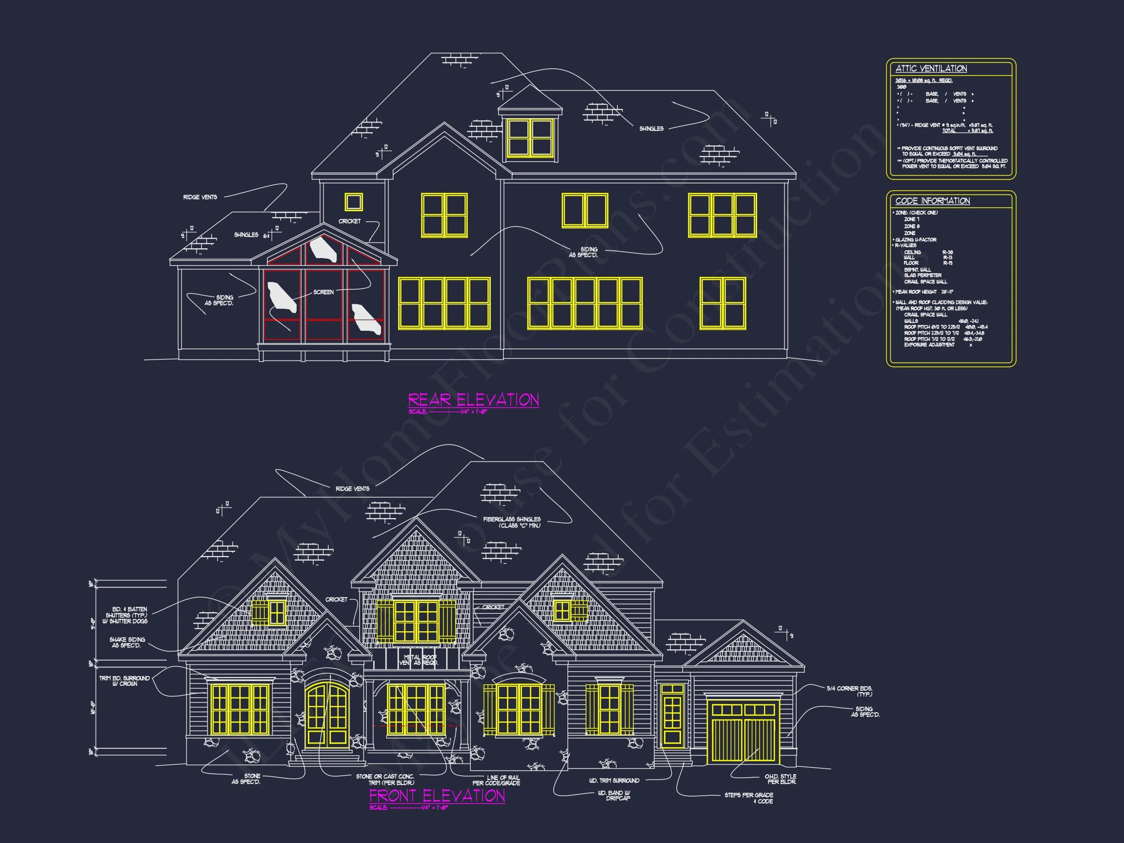 11-1242 HOUSE PLAN - Elegant House Plan with Detailed Blueprint Designs and CAD Architecture 9 Elegant house Plan with Detailed Blueprint Designs and CAD Architecture