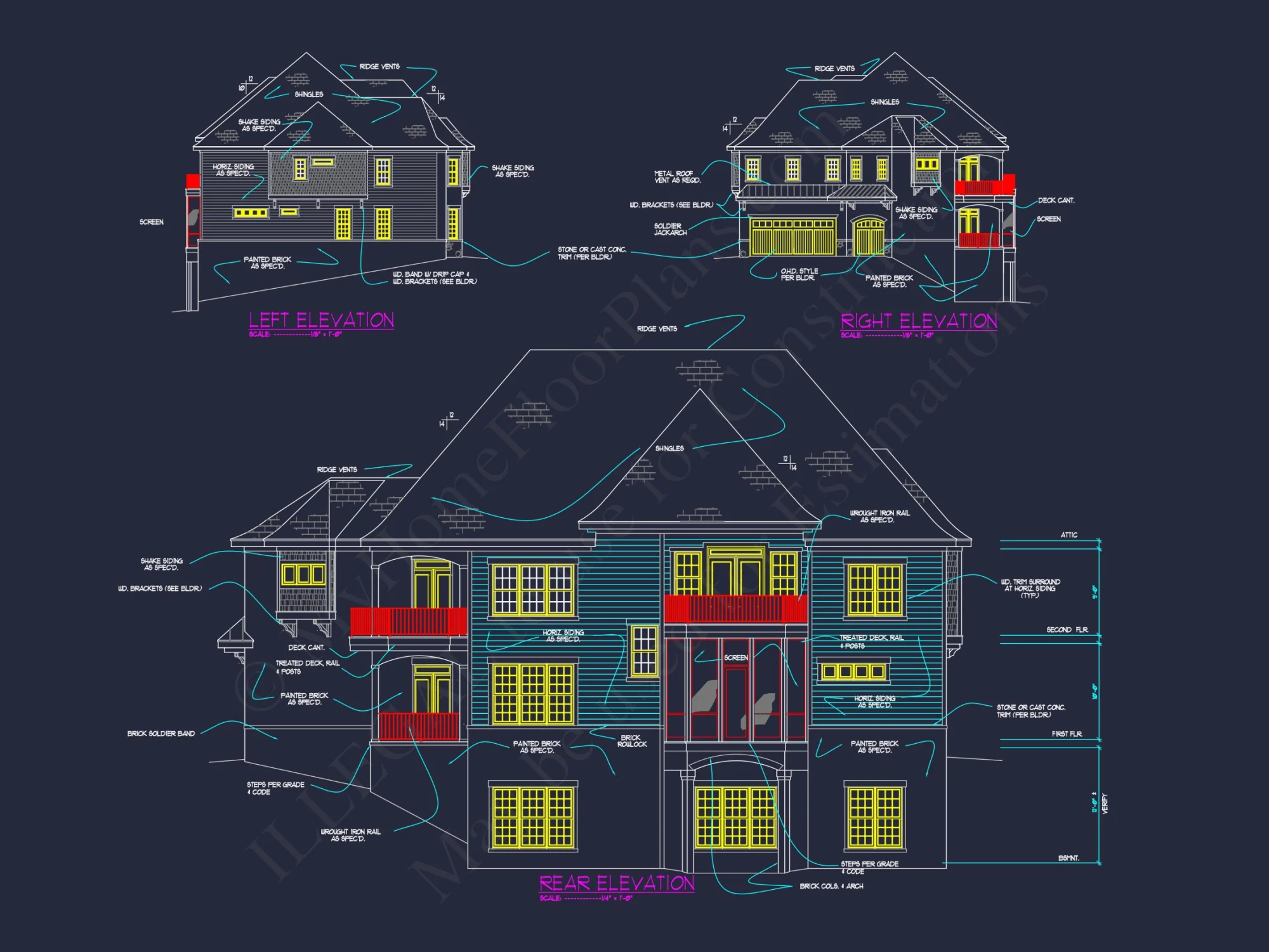Luxury house Plan with 3 Floors, CAD Designs & Blueprint