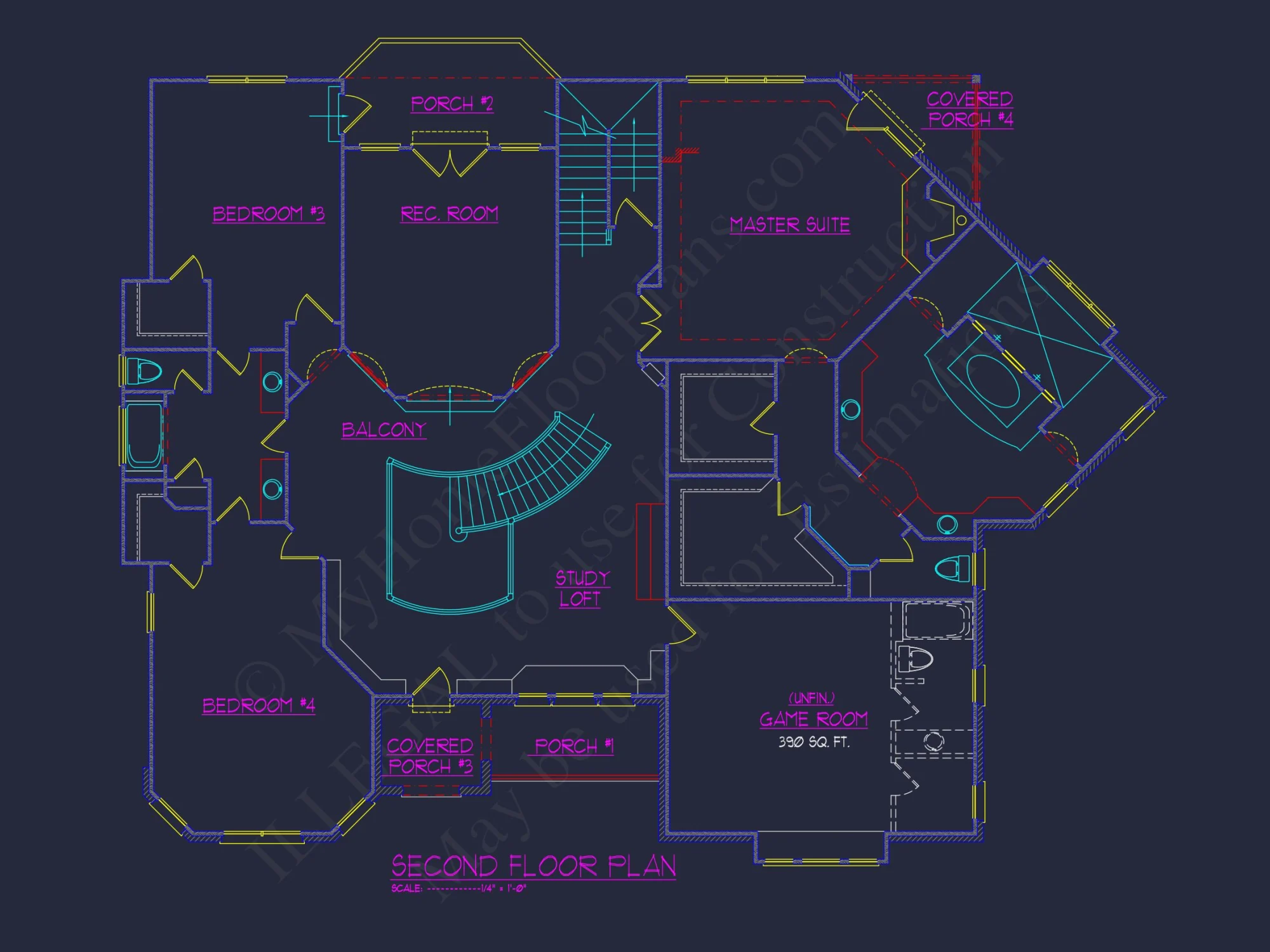 Luxury house Plan with 3 Floors, CAD Designs & Blueprint