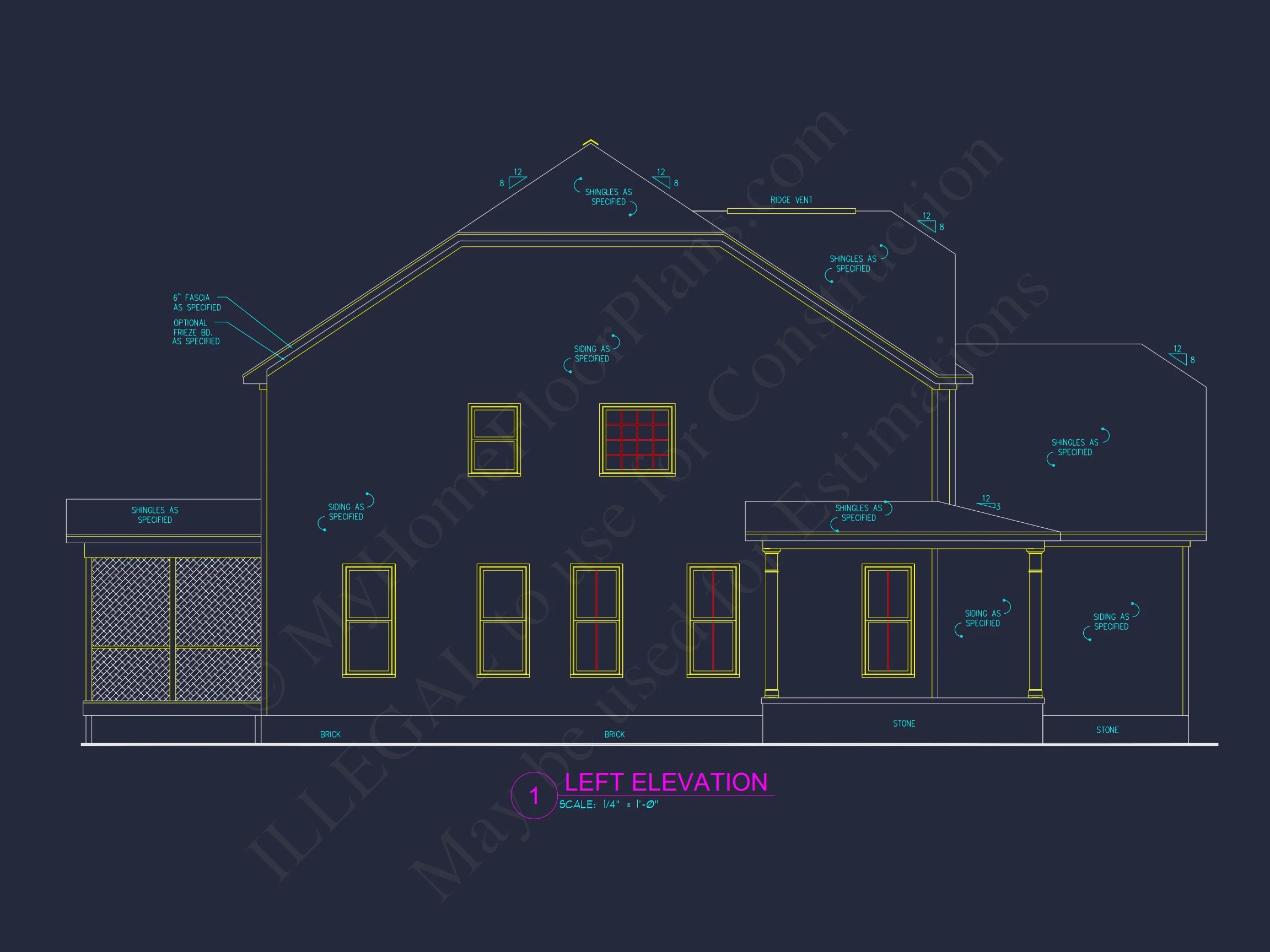 10-1773 HOUSE PLAN - Modern Craftsman House Floor Plan: Detailed CAD & Blueprint Designs 4 Modern Craftsman house Floor Plan: Detailed CAD & Blueprint Designs