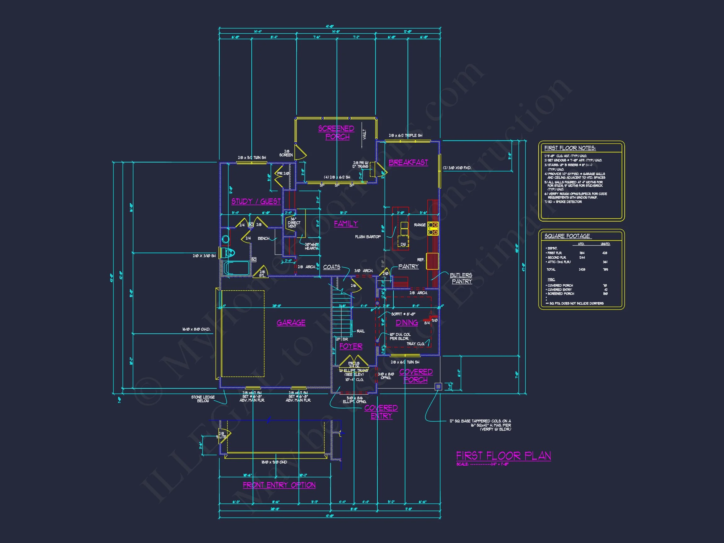 10-1767 HOUSE PLAN - Modern Suburban House Design | 3-Story Blueprint & CAD Plans 11 Modern Suburban house Design