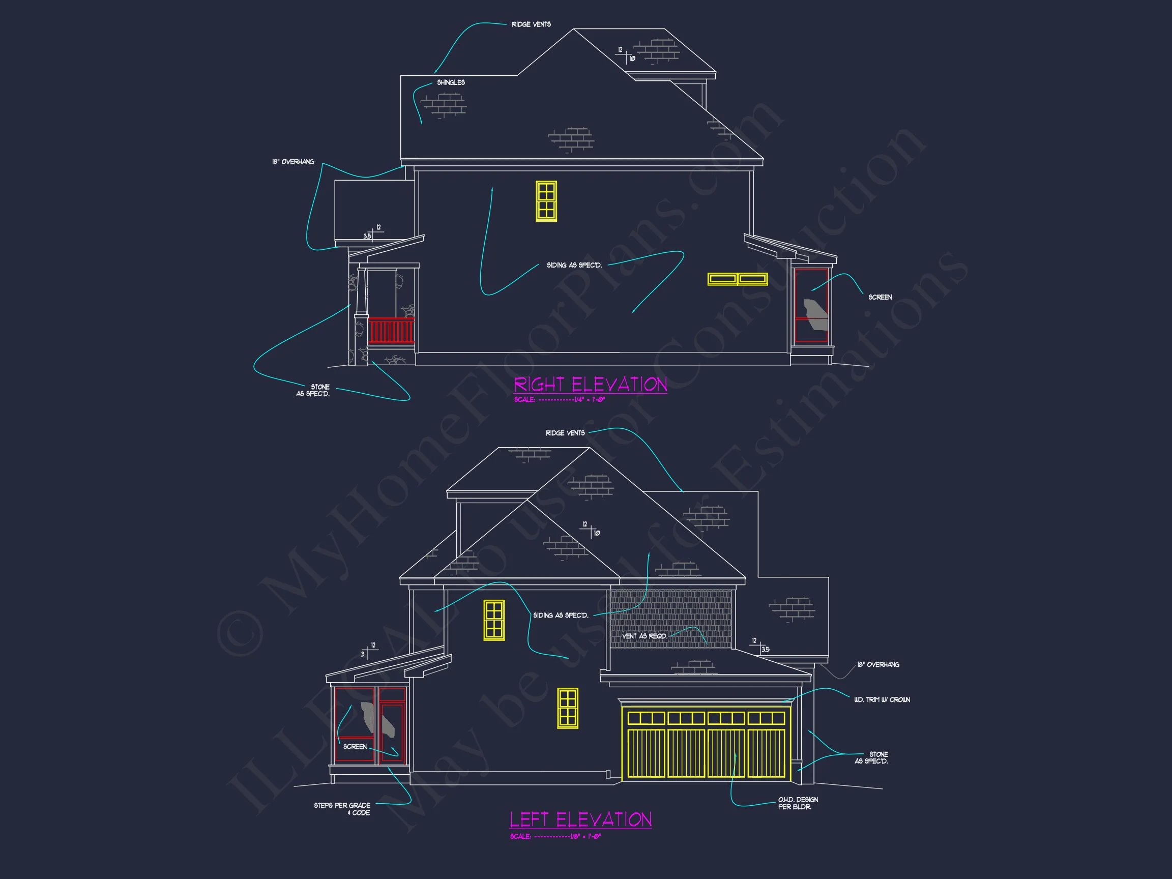 10-1767 HOUSE PLAN - Modern Suburban House Design | 3-Story Blueprint & CAD Plans 9 Modern Suburban house Design