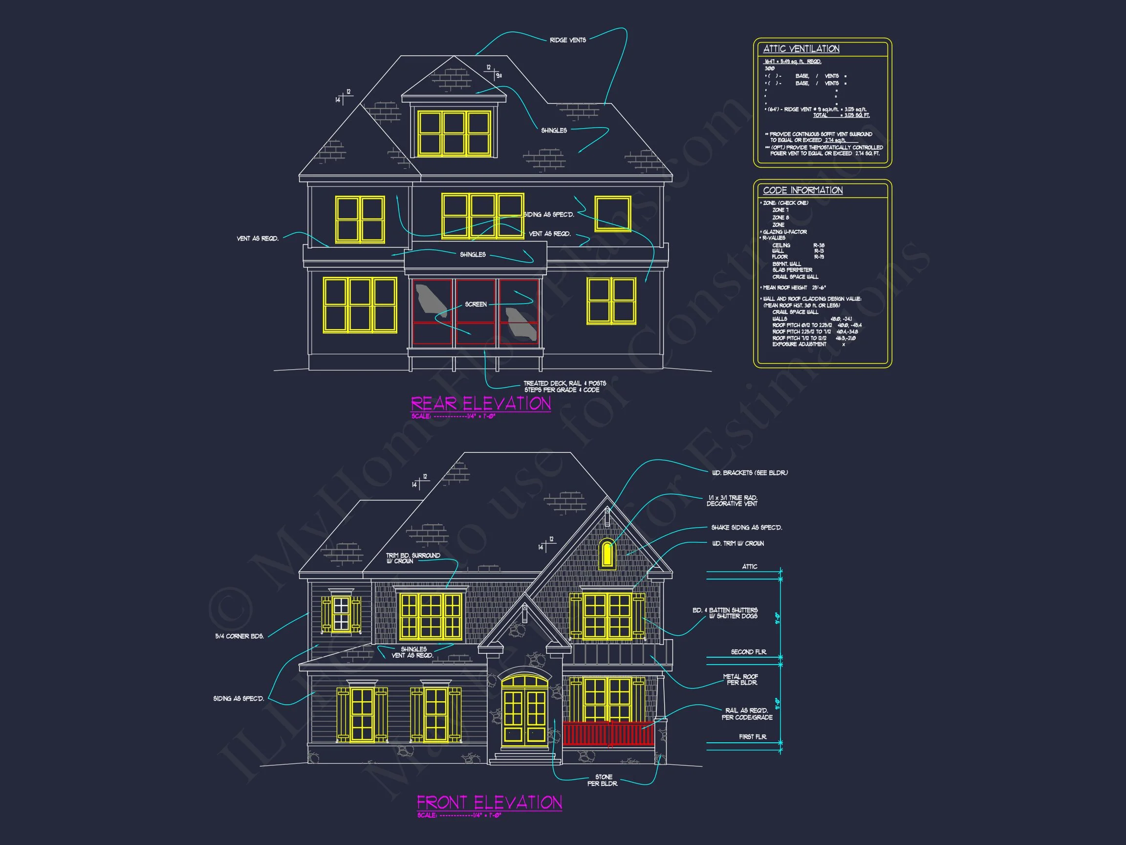 10-1767 HOUSE PLAN - Modern Suburban House Design | 3-Story Blueprint & CAD Plans 8 3-Story Blueprint & CAD Plans