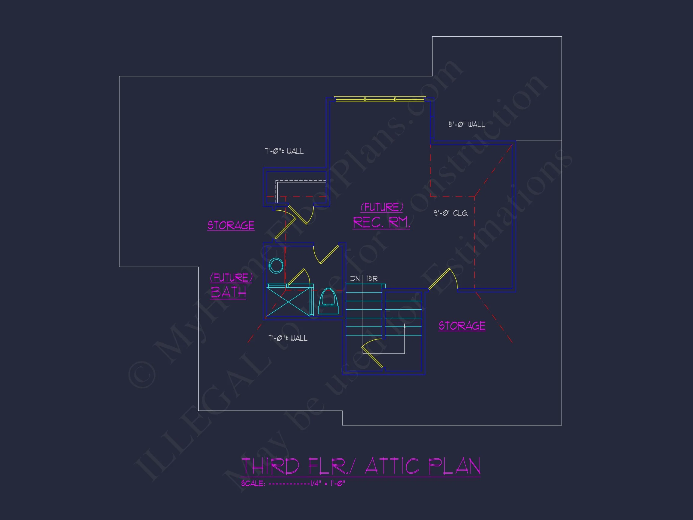 10-1767 HOUSE PLAN - Modern Suburban House Design | 3-Story Blueprint & CAD Plans 7 Modern Suburban house Design