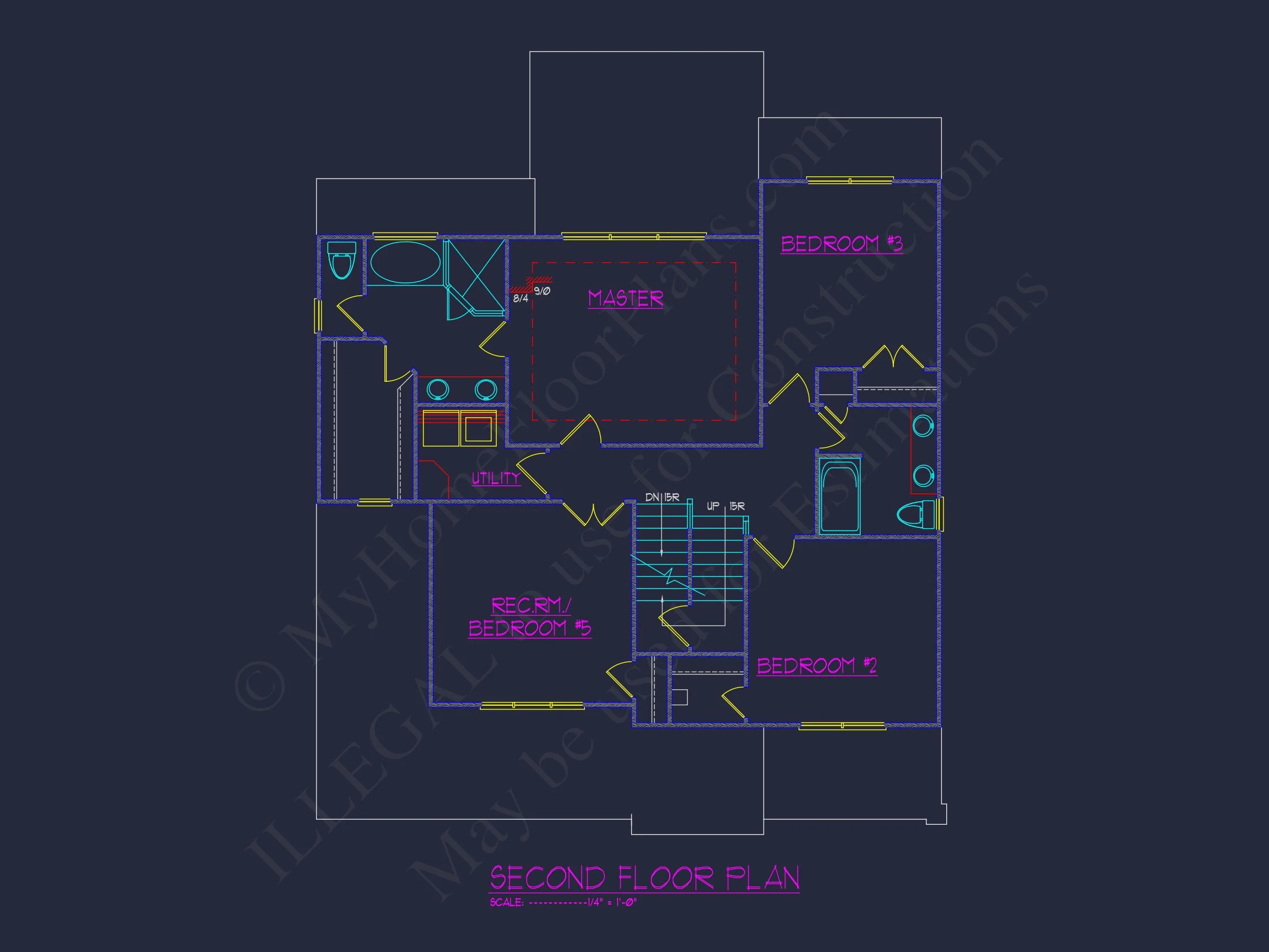 10-1767 HOUSE PLAN - Modern Suburban House Design | 3-Story Blueprint & CAD Plans 6 3-Story Blueprint & CAD Plans